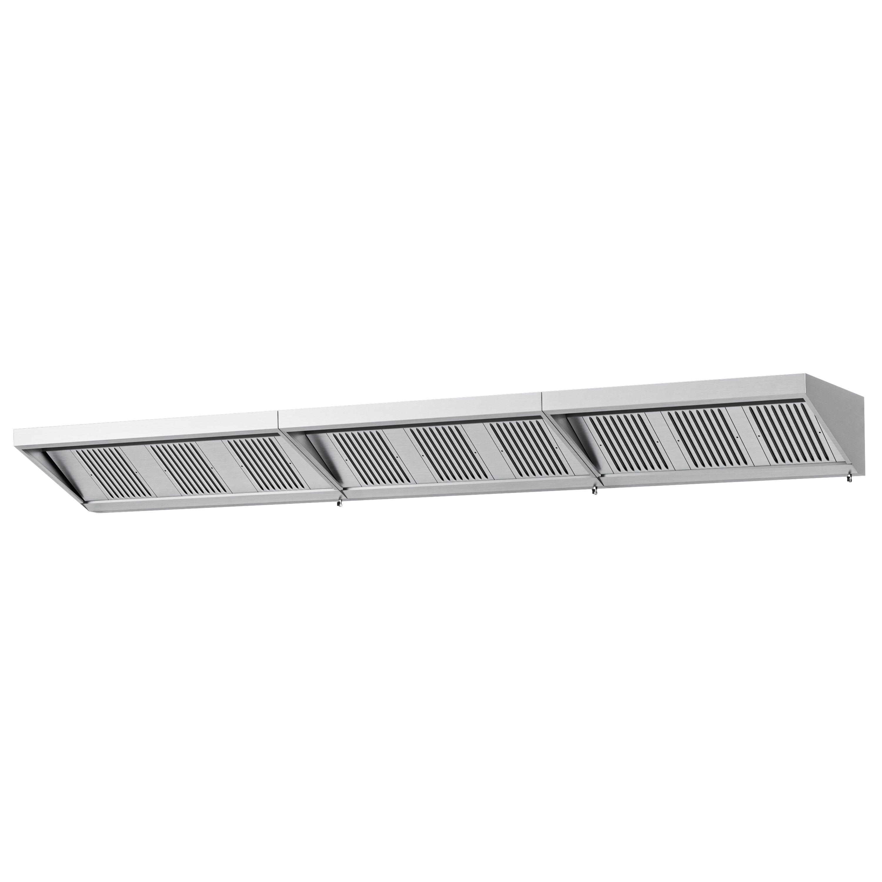 Commercial Wall-Mounted Extraction Canopy - 5400mm - with Grease Filters & LED Lighting