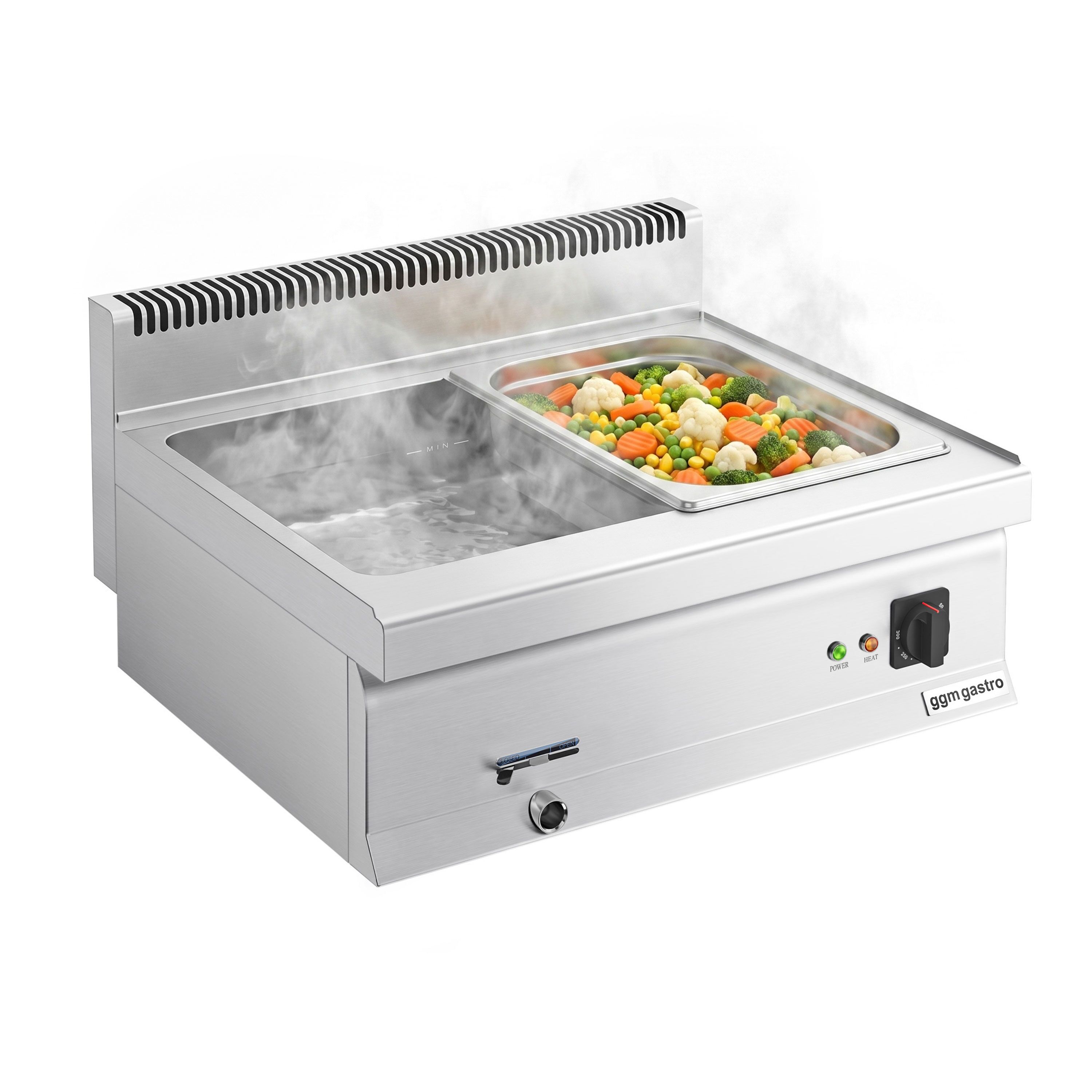 Elektro Bain-Marie - 2,4 kW - 2x GN 1/1 oder 4x GN 1/2