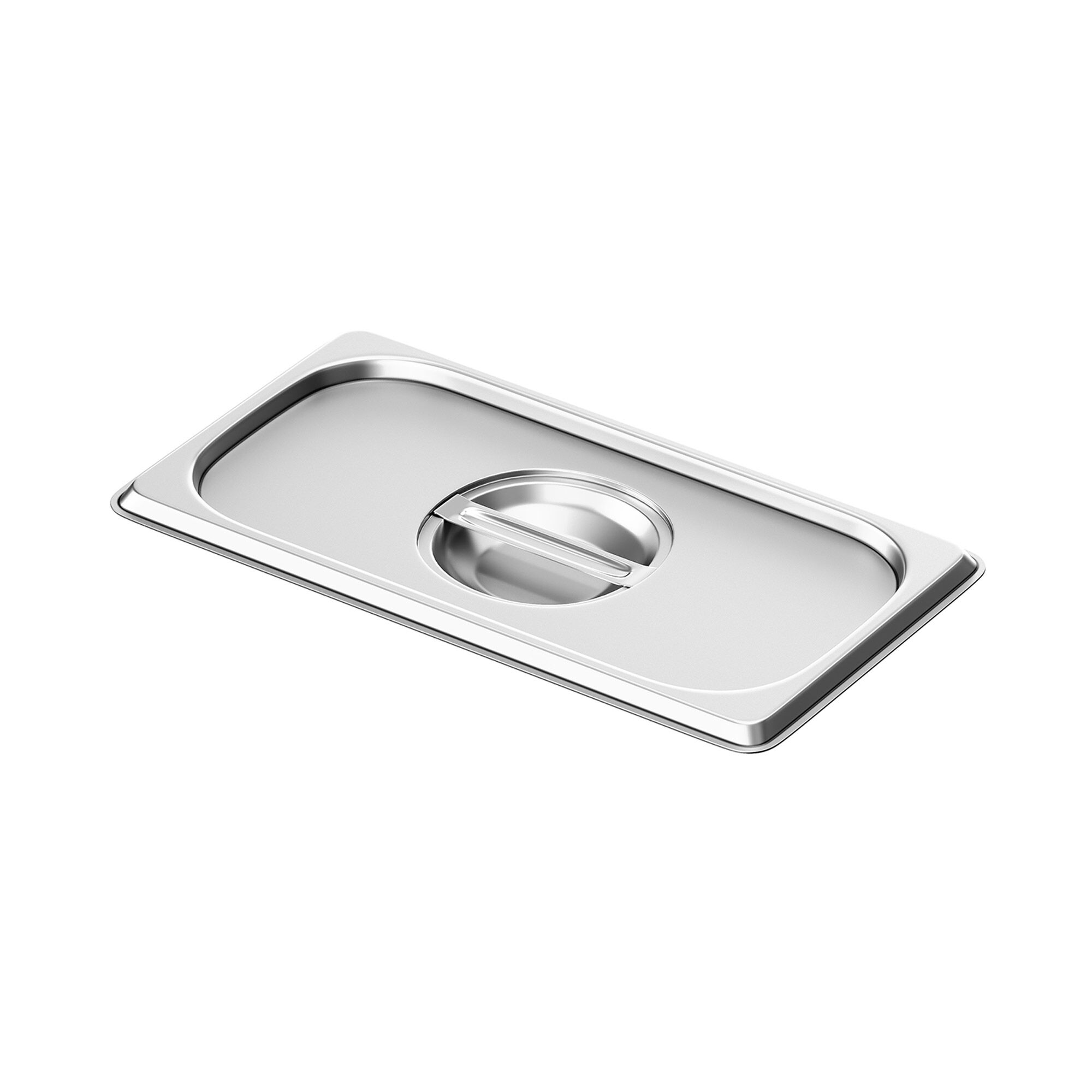 (6 pcs) Couvercle inox GN 1/3 - avec encoche - 325x176x27mm - Hauteur: 27mm
