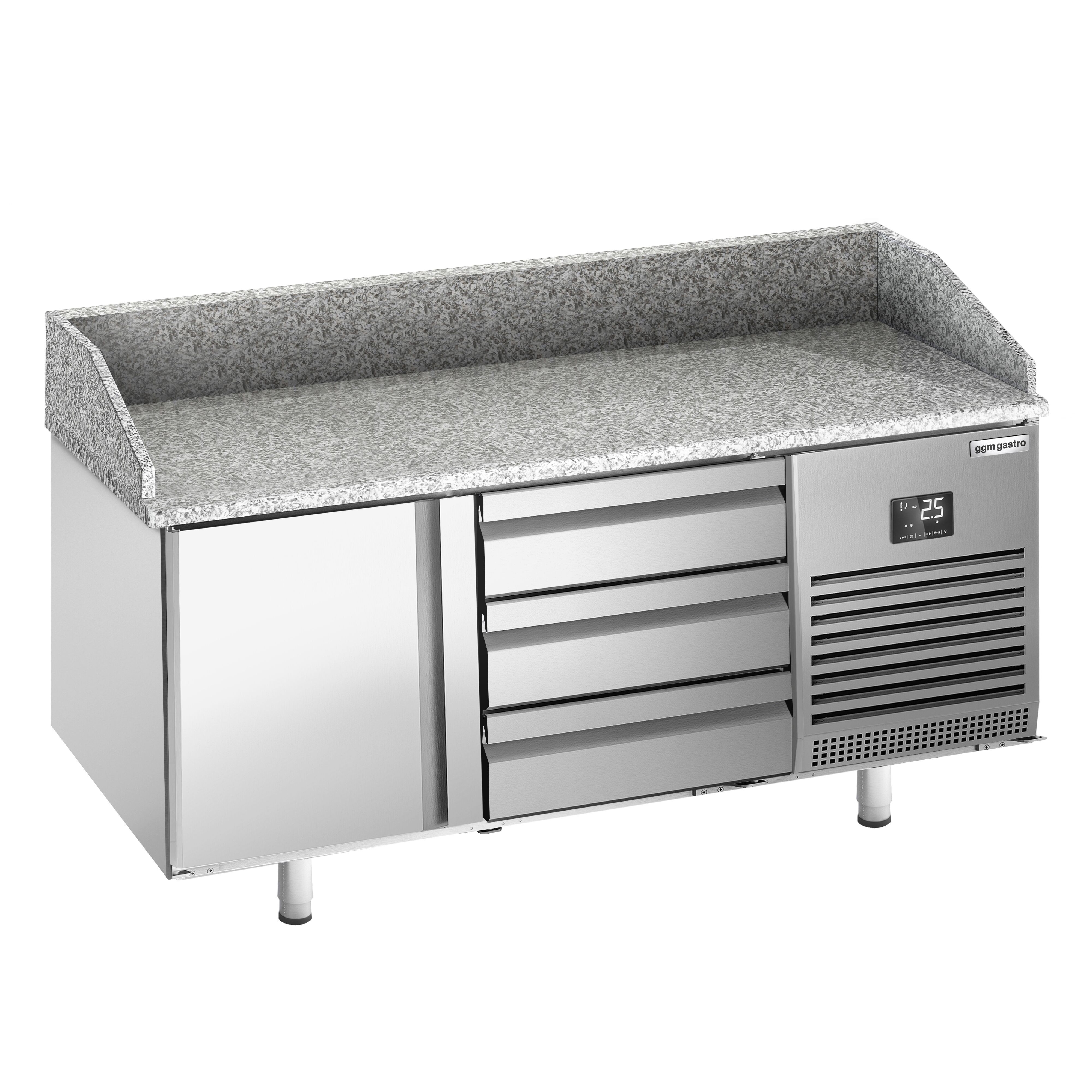 Table réfrigérée à pizza Premium PLUS - 1490 x 700 mm - avec 1 porte et 3 tiroirs
