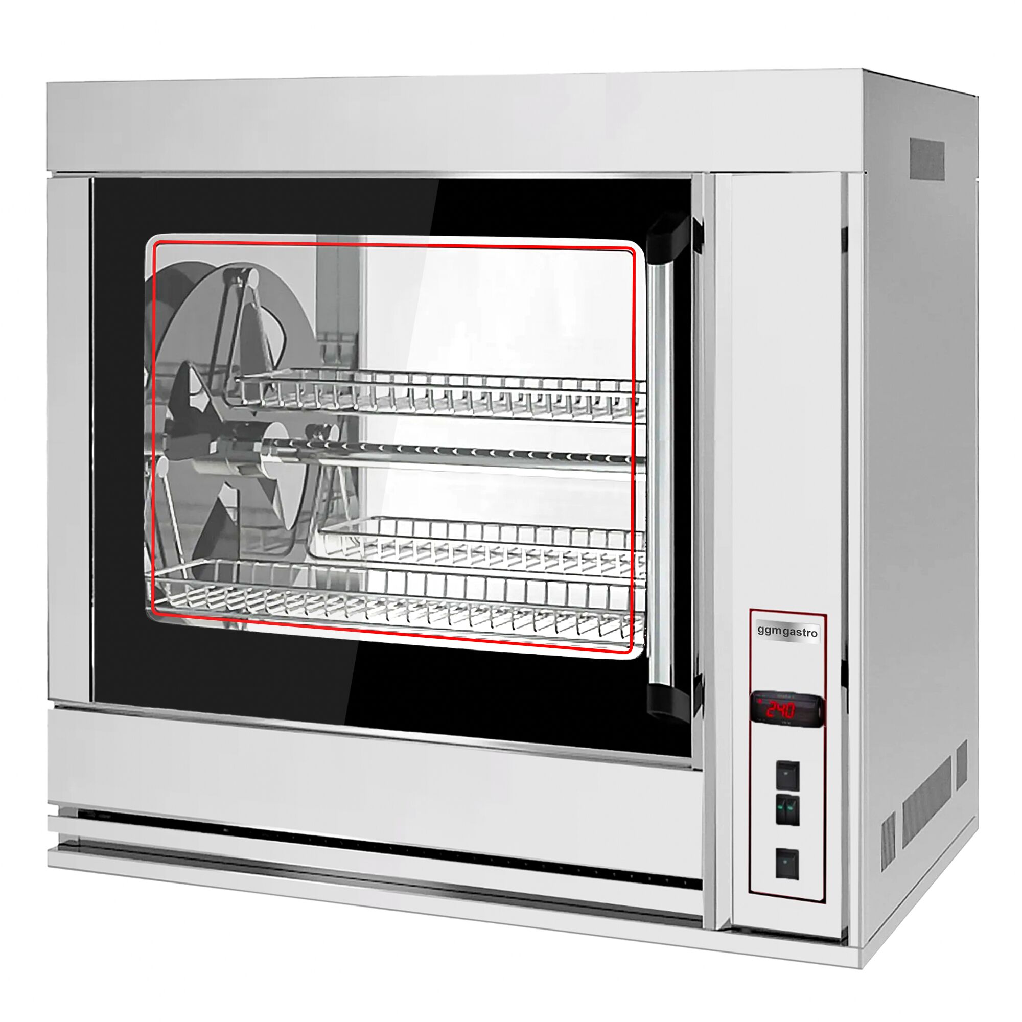 El - Roterande Kycklinggrill - 7 roterande korgar - för upp till 42 kycklingar - 10 kW