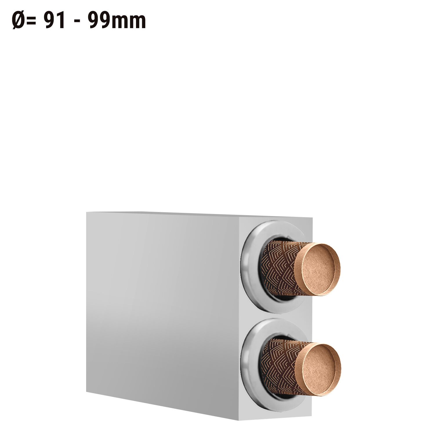 Porte-gobelets - Acier inoxydable - avec 2 distributeurs