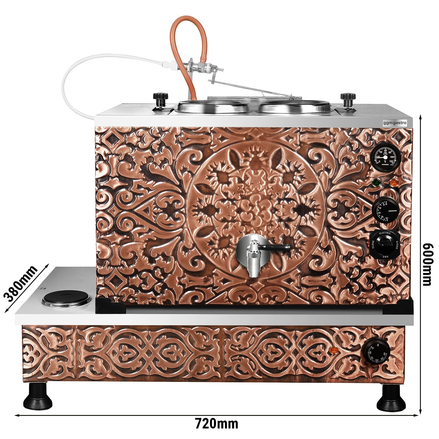 Commercial Electric Copper Tea Urn - 770mm - 22 Litres