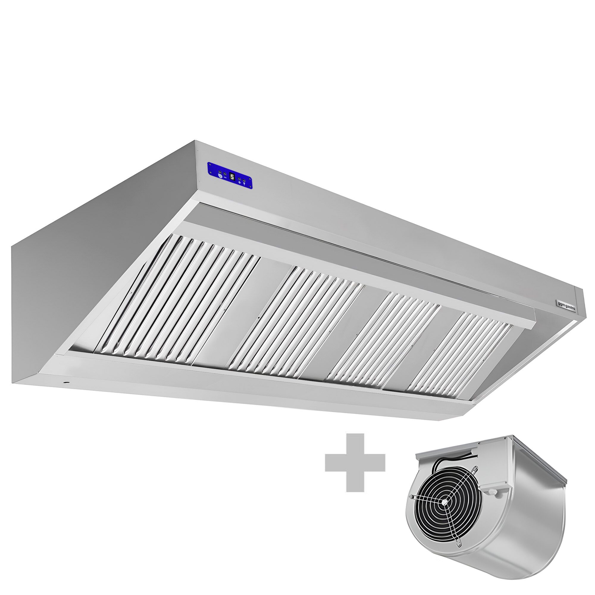 Hotte murale avec moteur - 3000 mm - Régulateur, filtre et lampe