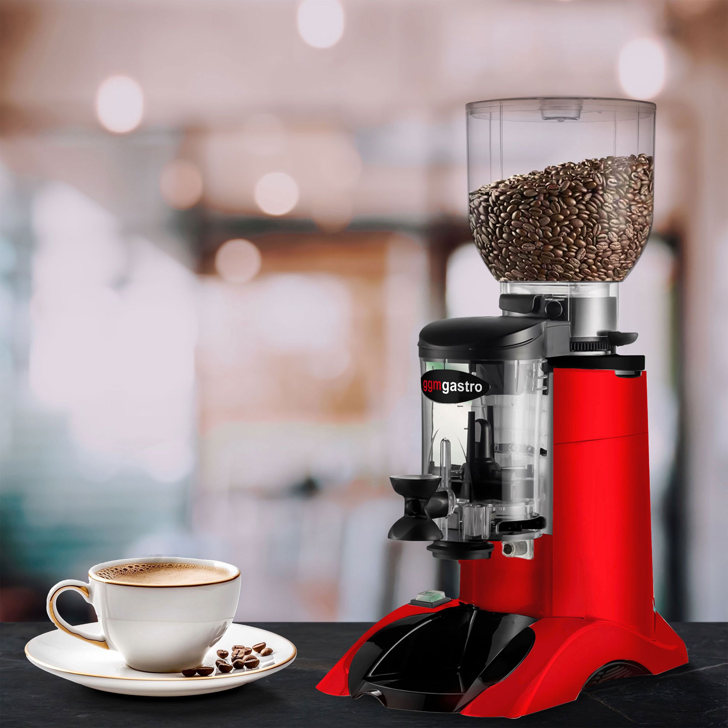 Moulin à café – 2 kg – 77 dB – Avec doseur – Rouge