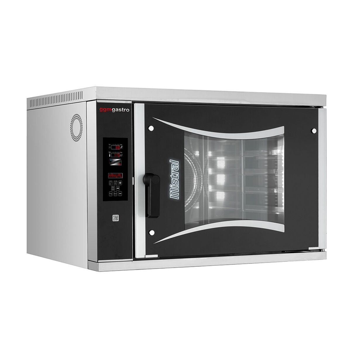 Four combiné vapeur pour boulangerie – Digital – 6x EN 600x400 – avec hotte, moteur, condensateur & système de lavage