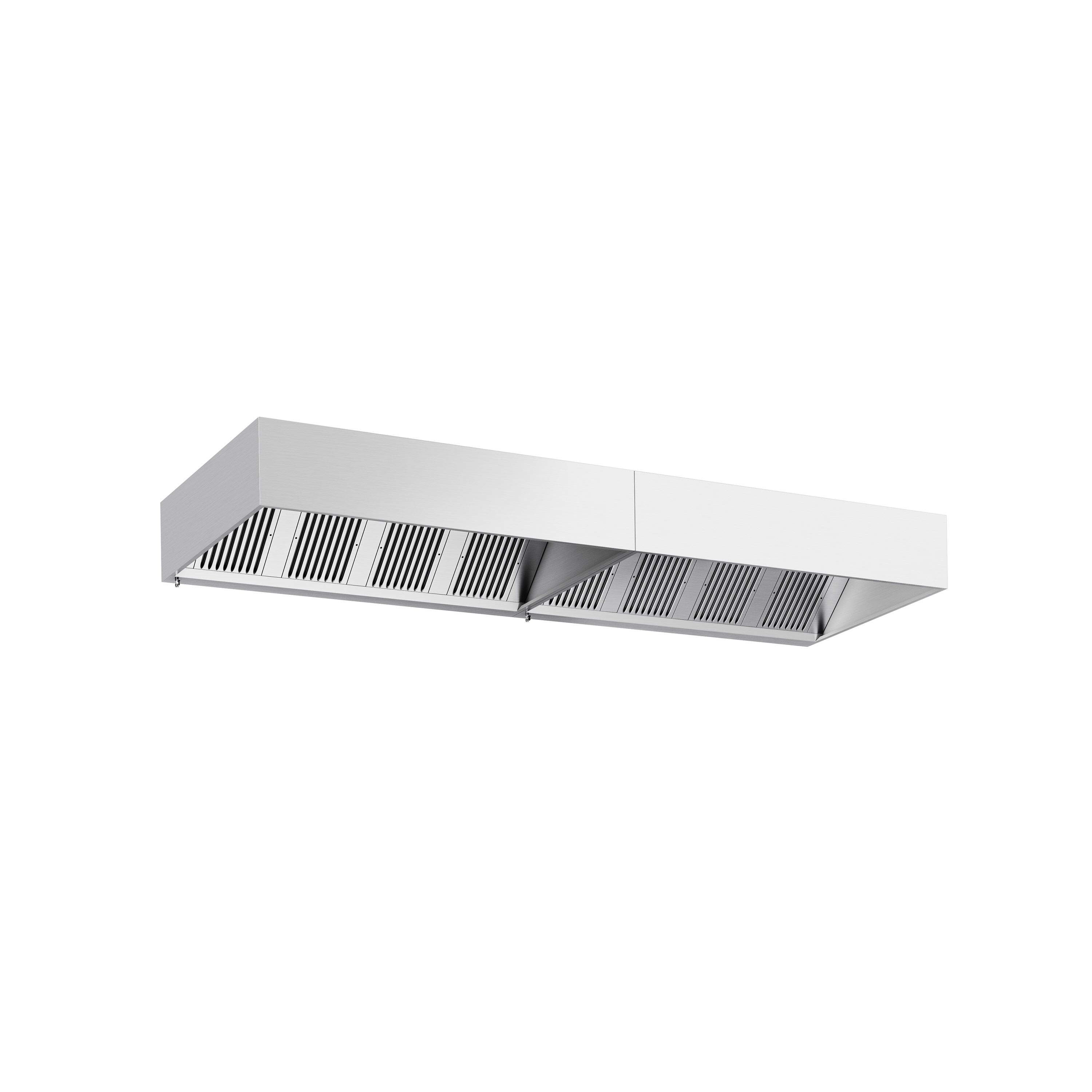 Hotte à adosser professionnelle - 4400mm - sans moteur - avec filtres et éclairage