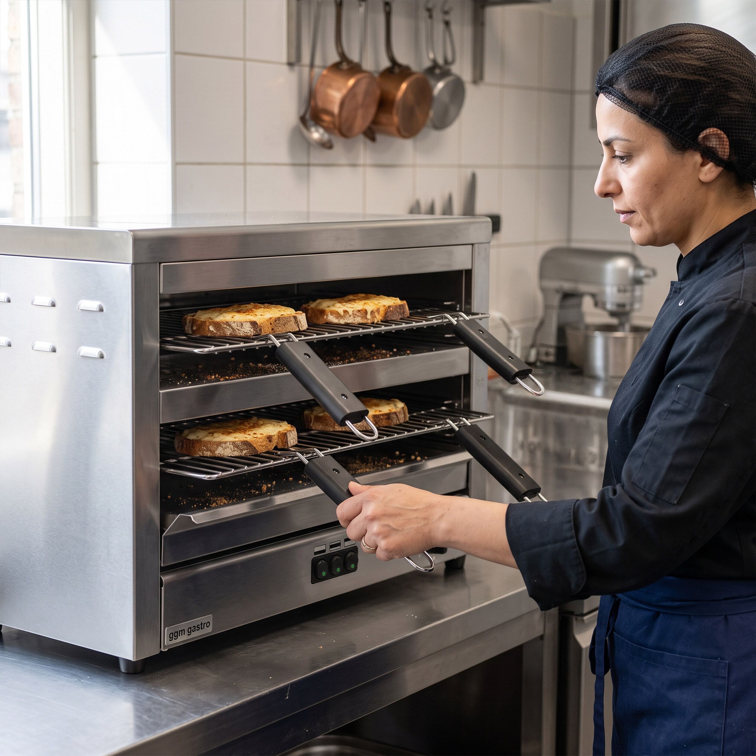 Pita Grill / Salamander - Infrarood - 4,5kW - 400V - 3 zones - met tijdschakelaar