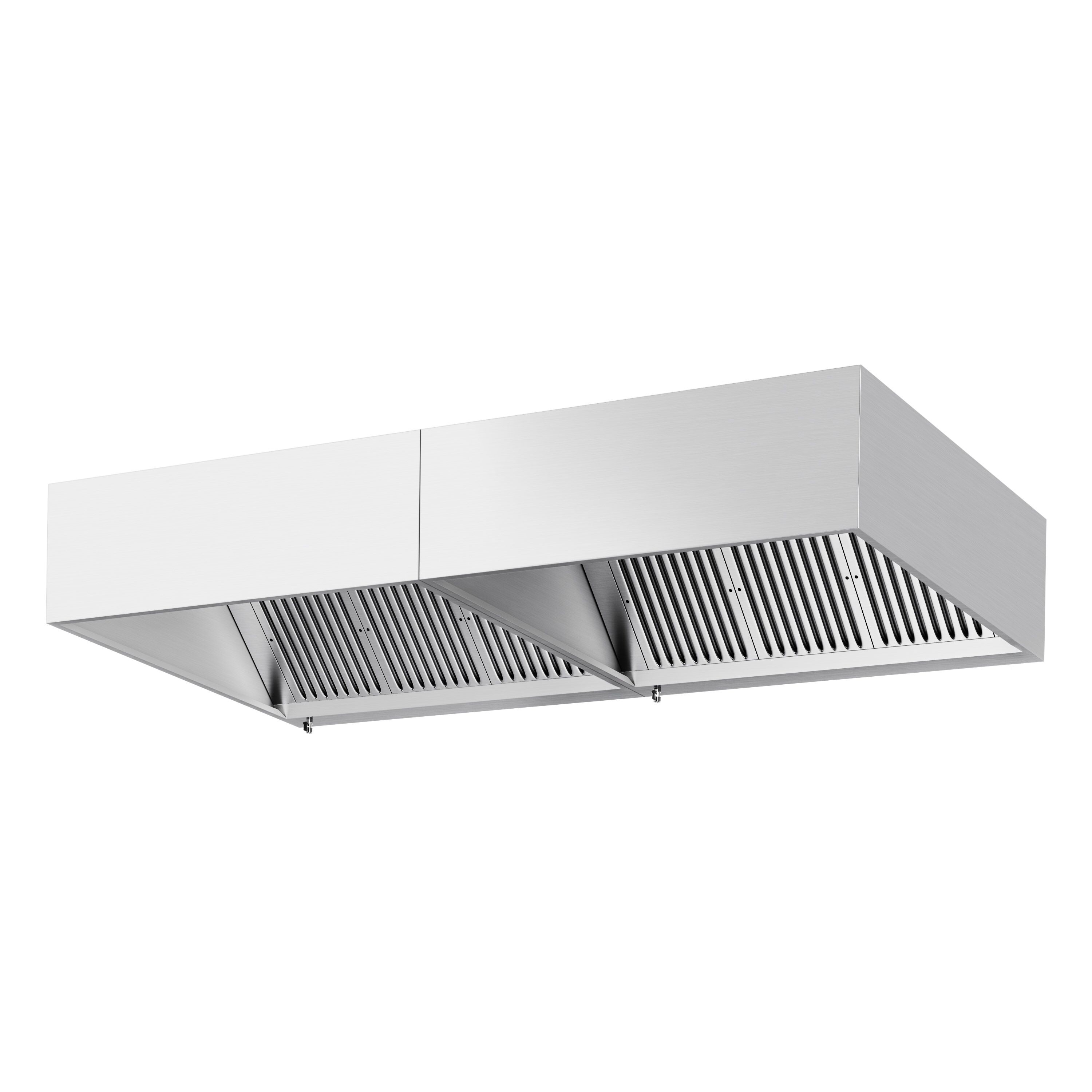 Hotte à adosser professionnelle - Profondeur 1100 - 2800mm - sans moteur - avec filtres et éclairage