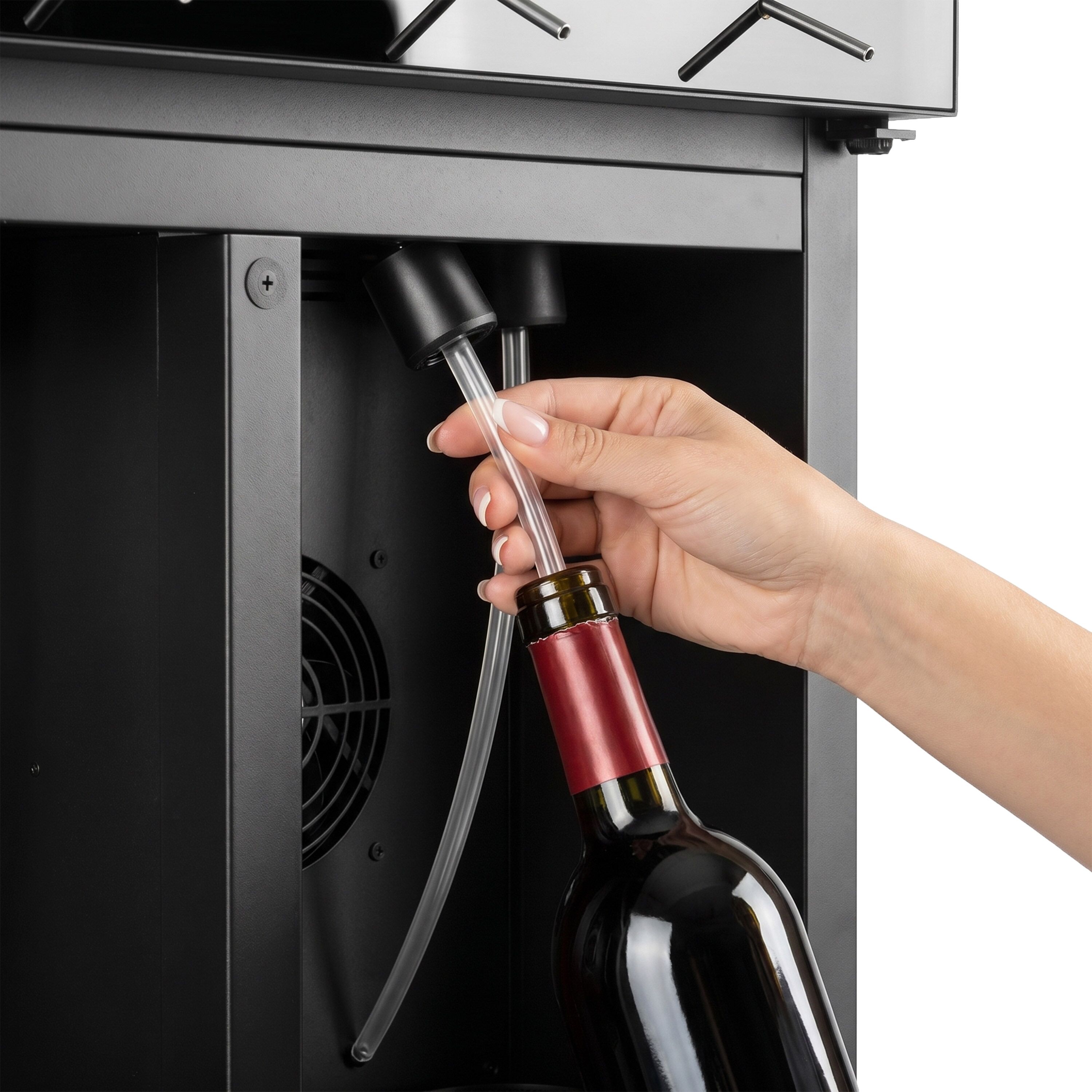 Distributeur de vin - 2 zones de température - réfrigéré - pour 4 bouteilles de vin