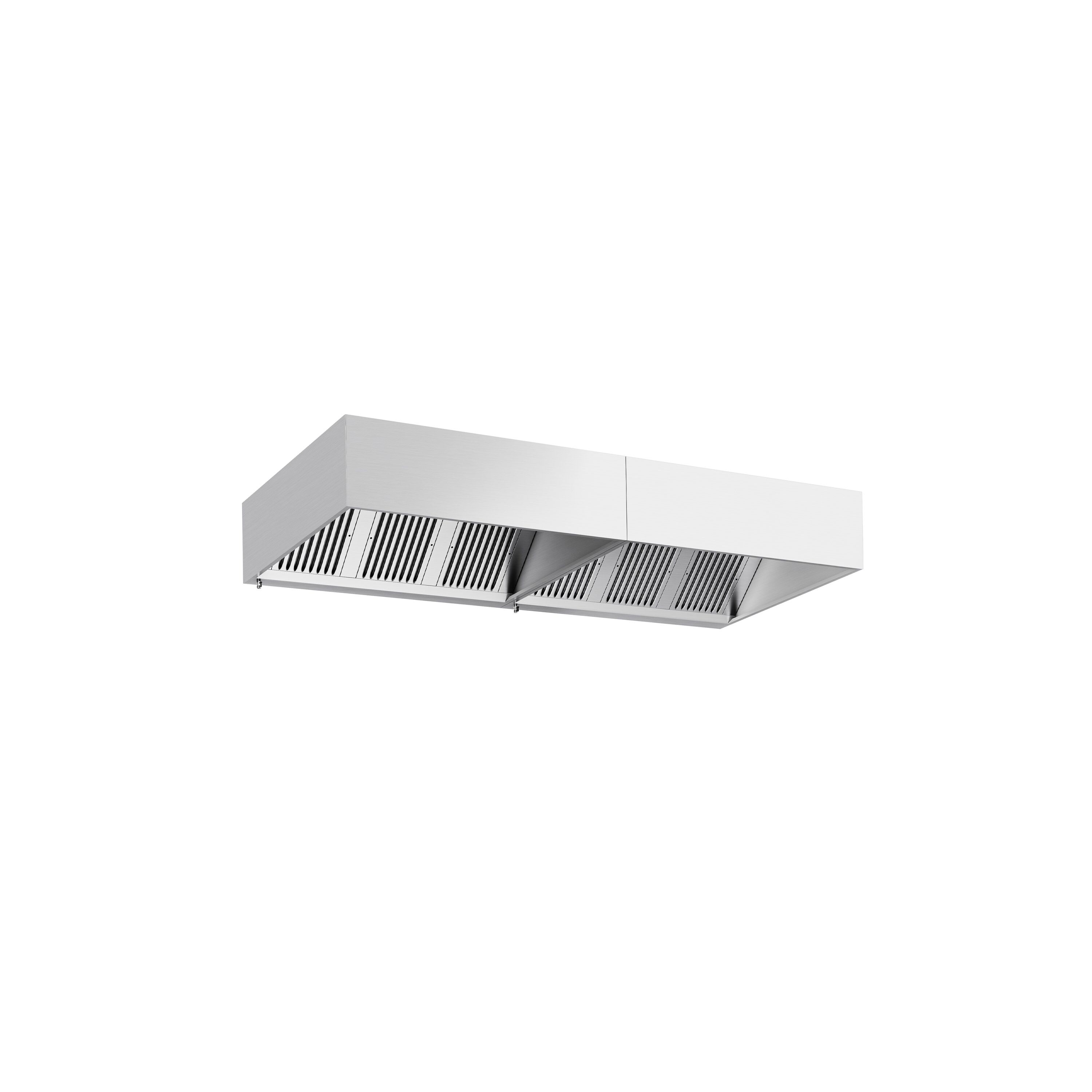Hotte à adosser professionnelle - 3200mm - sans moteur - avec filtres et éclairage