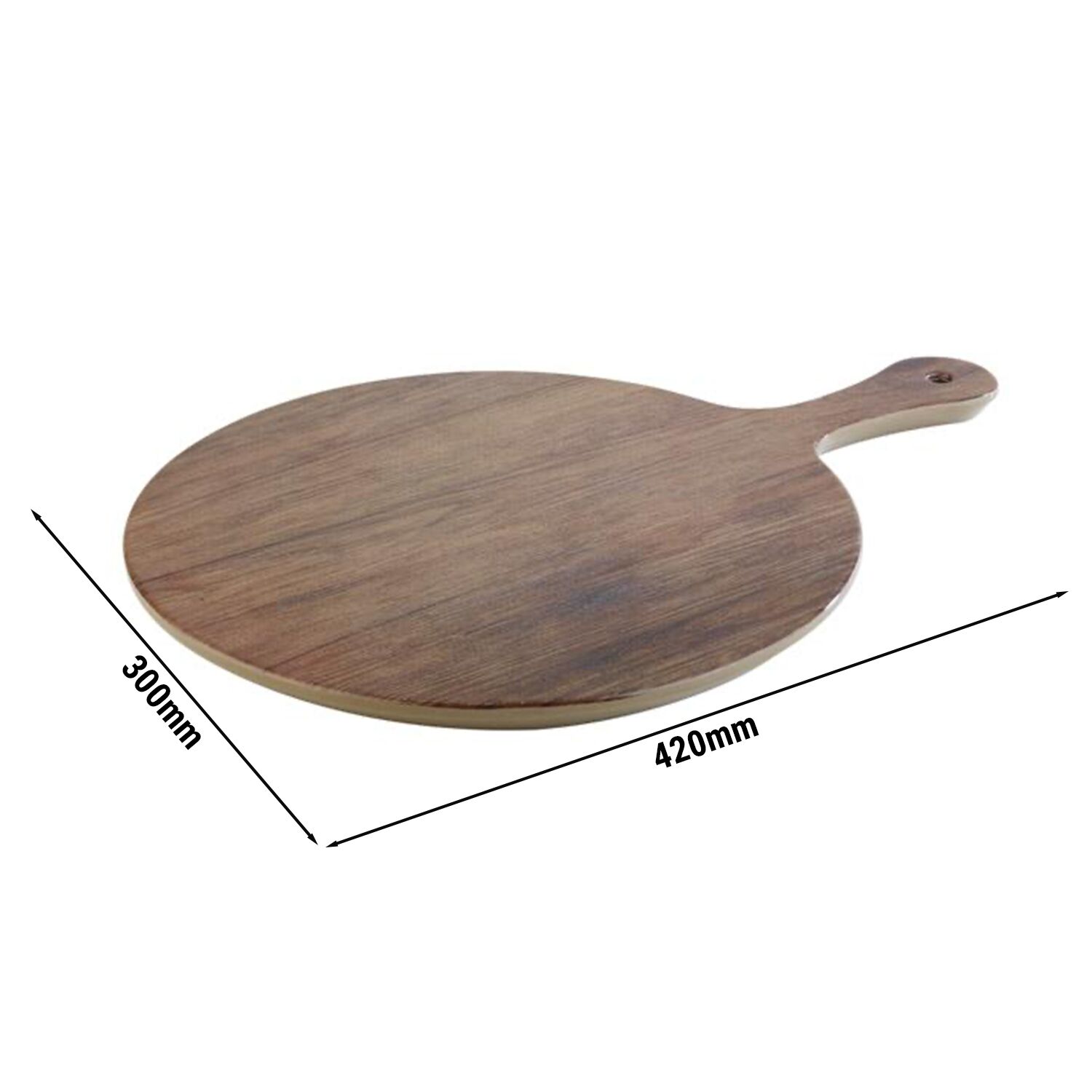 (6 pcs) Plateau de présentation - OAK - Mélamine - 420x300mm - Hauteur:15mm - Brun - empilable, compatible lave-vaisselle