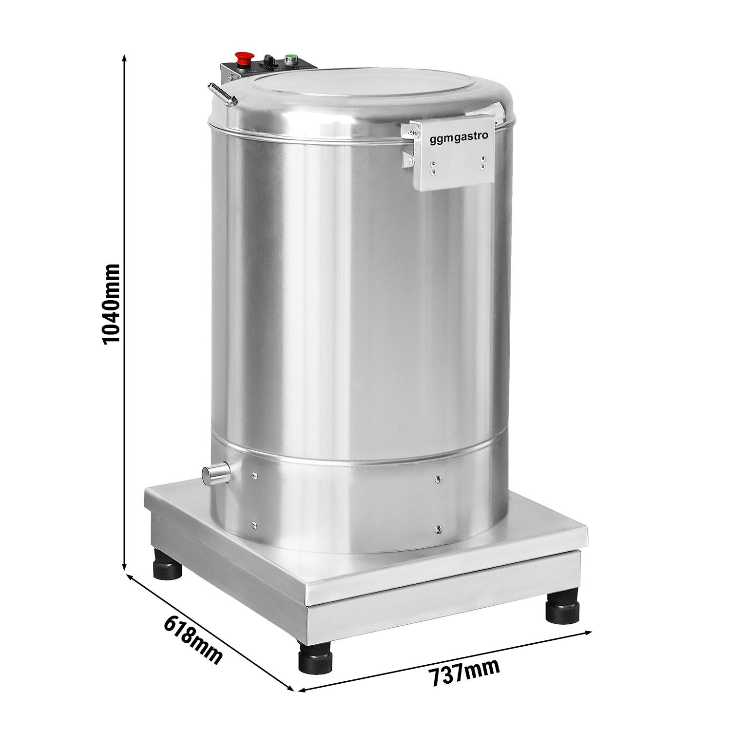 Essoreuse à salade professionnelle électrique - 70L - 140kg/h - 230V - 550W - 1400tr/min - Acier inoxydable