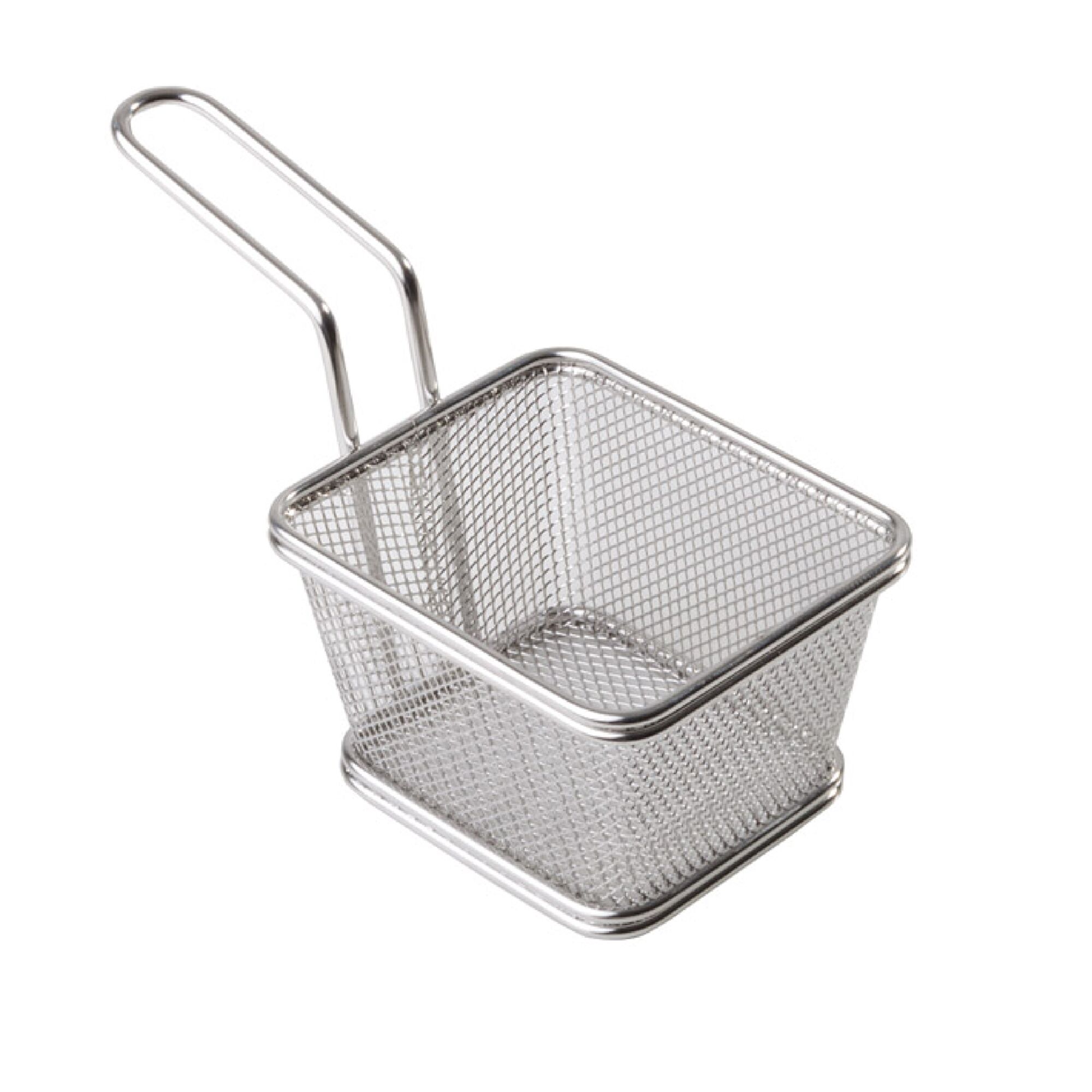(6 pcs) Panier de service à frites - SNACKHOLDER - acier inoxydable - rectangulaire - 100x85x65mm