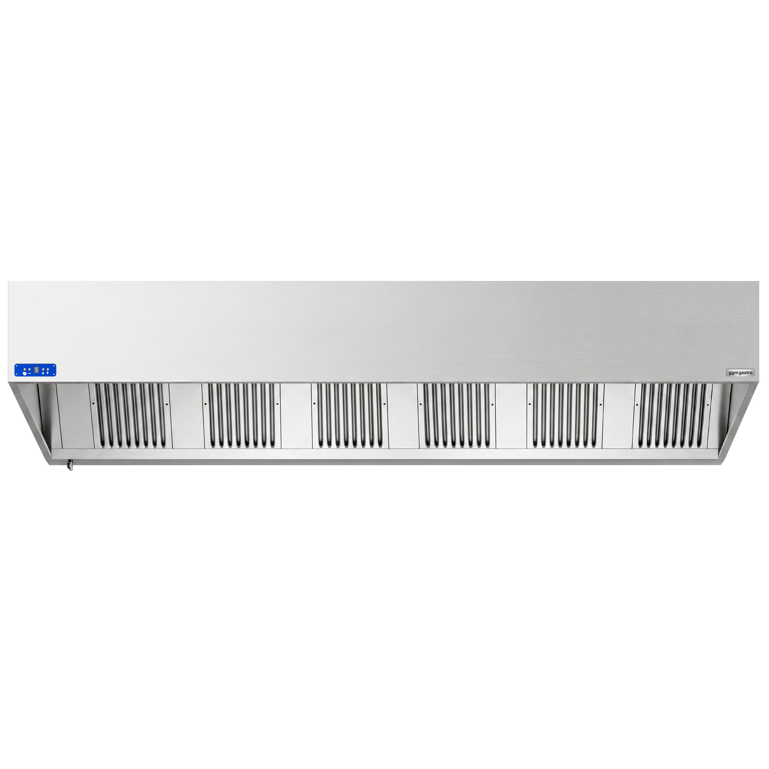 Commercial Wall-Mounted Extractor Hood  with Motor – 3000mm – with Speed Controller, Baffle Filters & Lighting