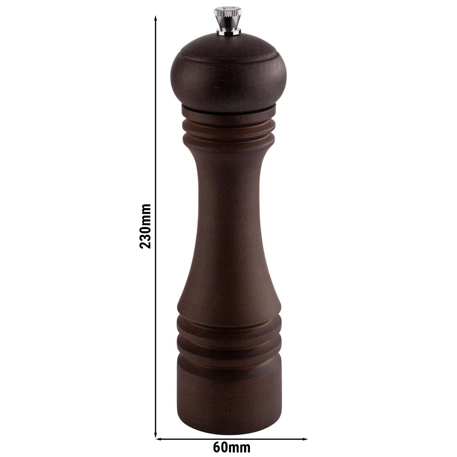(6 pièces) Moulin à poivre – ETERNAL – Bois – Hauteur : 230 mm – Marron