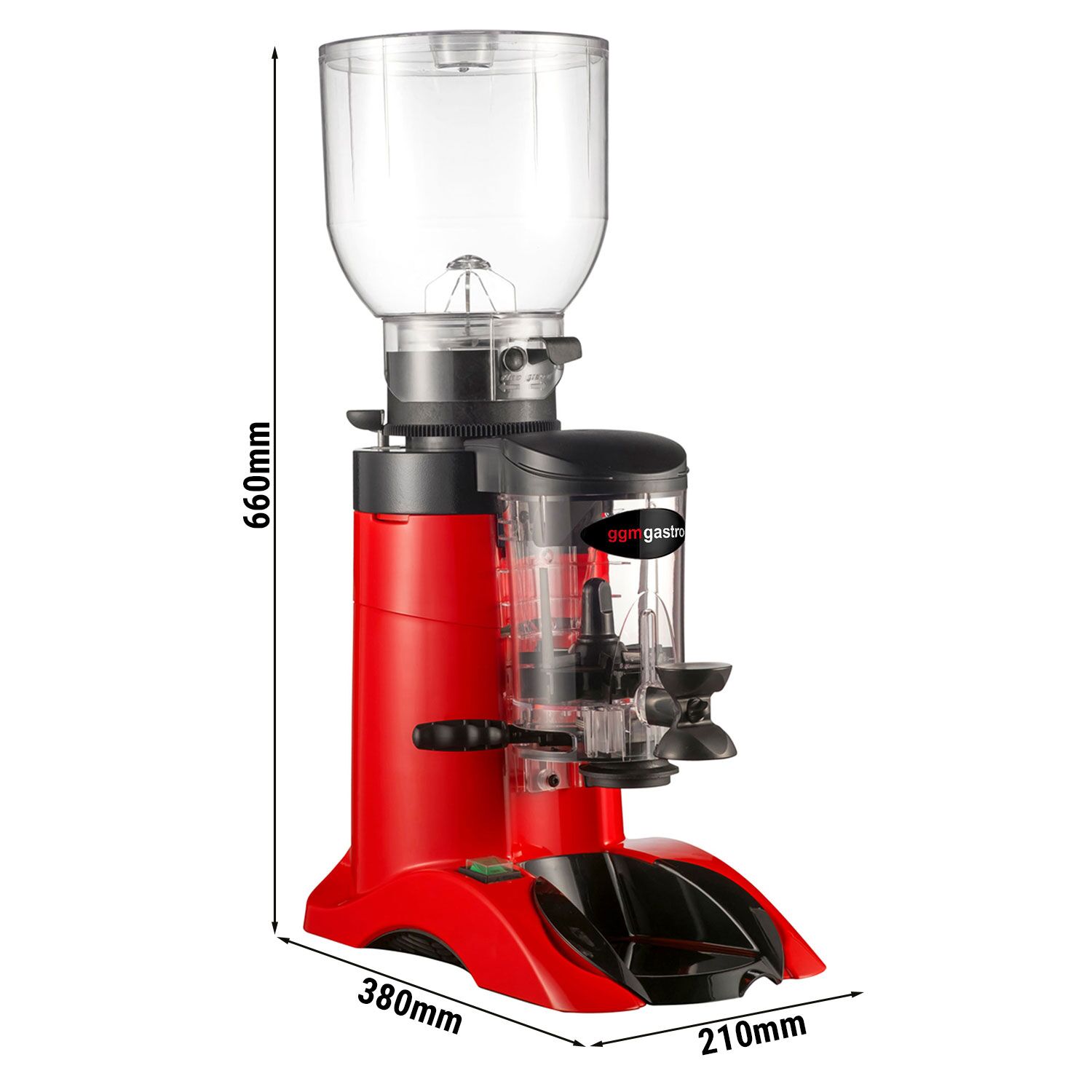 Moulin à café – 2 kg – 63 dB – Avec doseur – Rouge