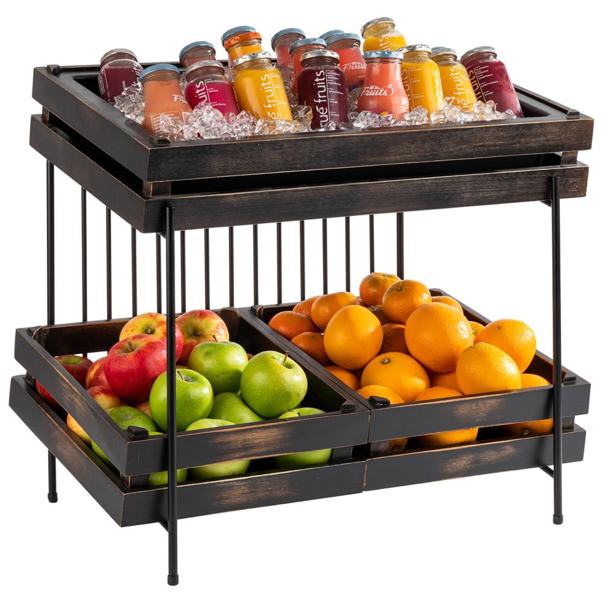 Support buffet - SUPERBOXEN - Support en métal - Noir - Hauteur:480mm - compatible avec GN 1/1 & GN 1/2