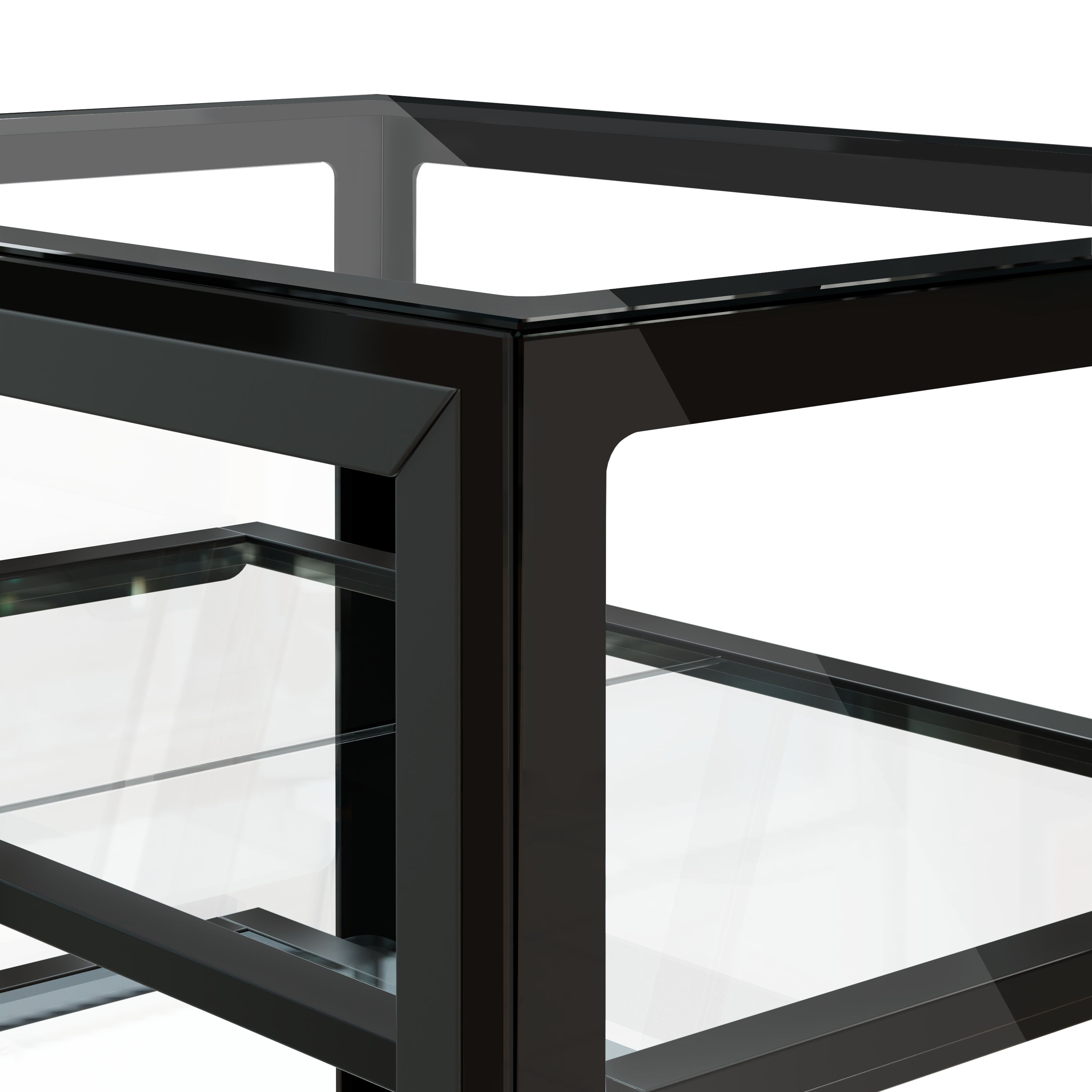 Vetrina pasticceria refrigerata - 782l - 2000mm - Doppio vetro - con 2 ripiani - LED interni; schienale a specchio; porte posteriori scorrevoli - Nero