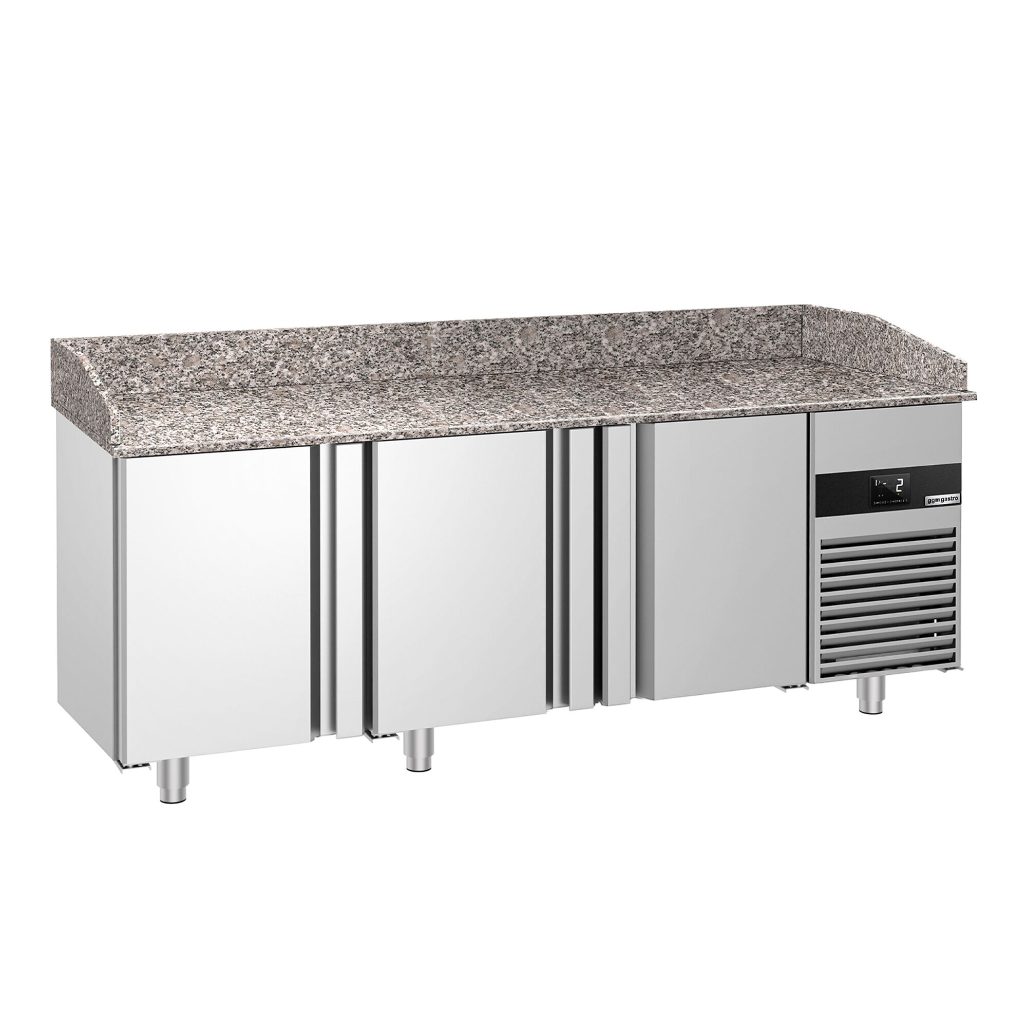 Commercial Pizza Prep Counter - Granite Top PREMIUM - 2100x800mm - with 3 doors