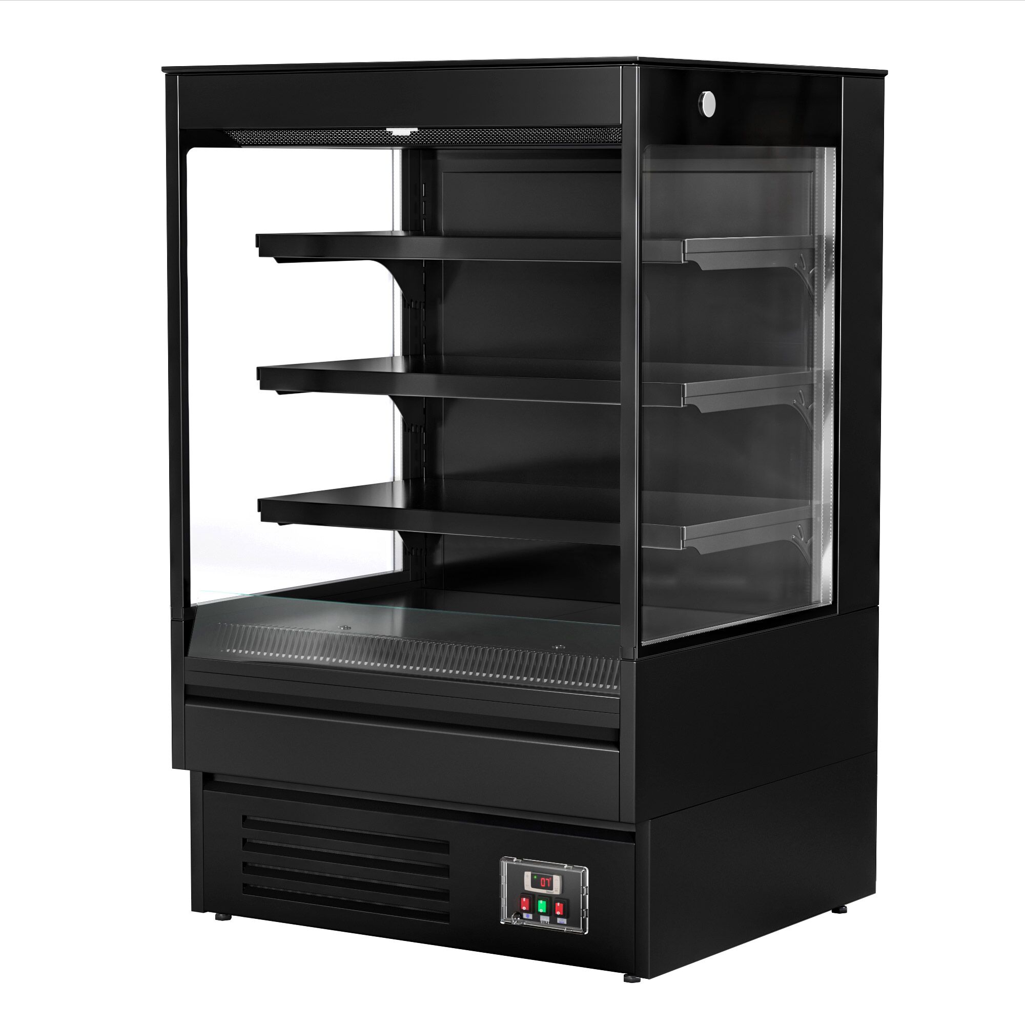 Vitrine murale réfrigérée - Libre-service - 900mm - 287L - avec 3 étagères - arrière fermé - Noir