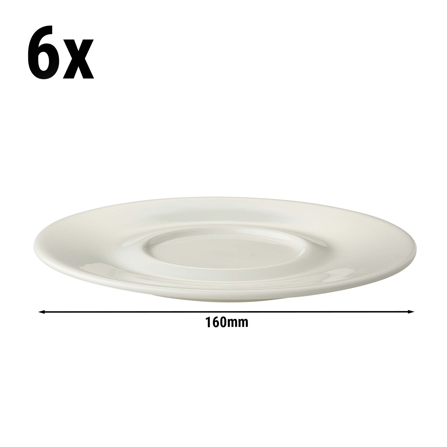 (6 pièces) LUX – Sous-tasse à café/cappuccino Maastricht – Ø 160 mm – Ivoire