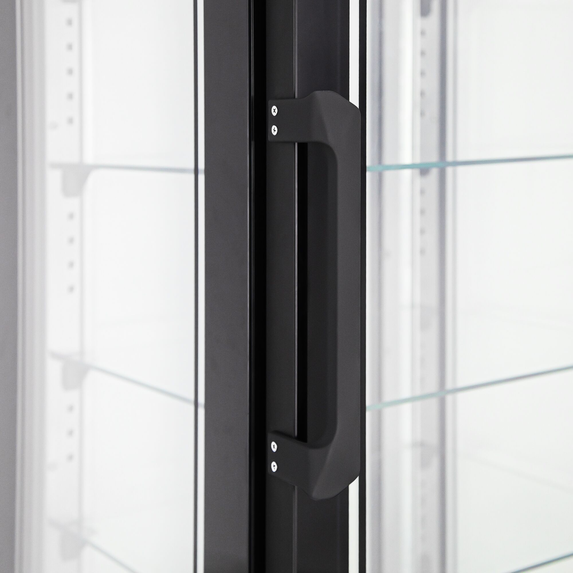 Vitrine réfrigérée 4 faces vitrées / Vitrine panoramique – 340 litres – 5 étagères – Noir