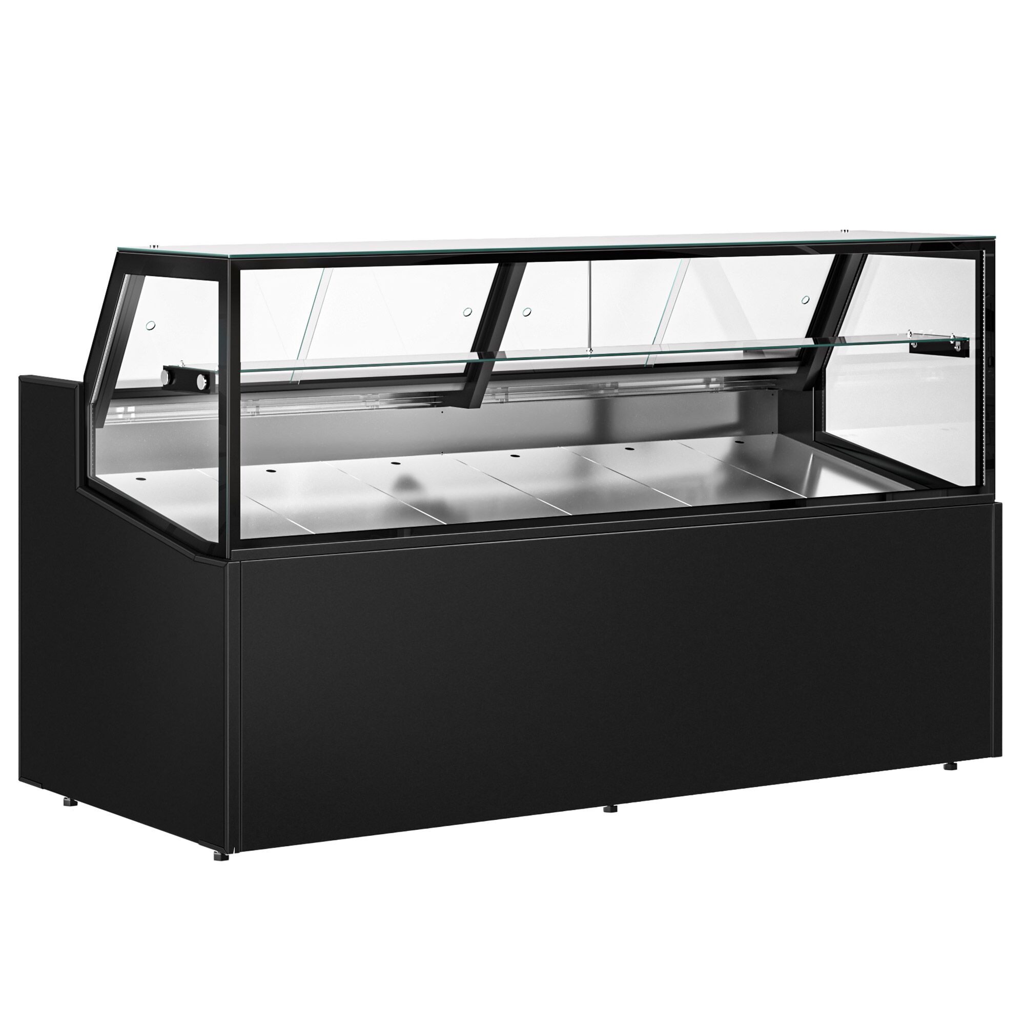 Comptoir vitrine réfrigérée - 1955x910mm - +0/+5°C - 254L - 1 étagère - Double vitrage