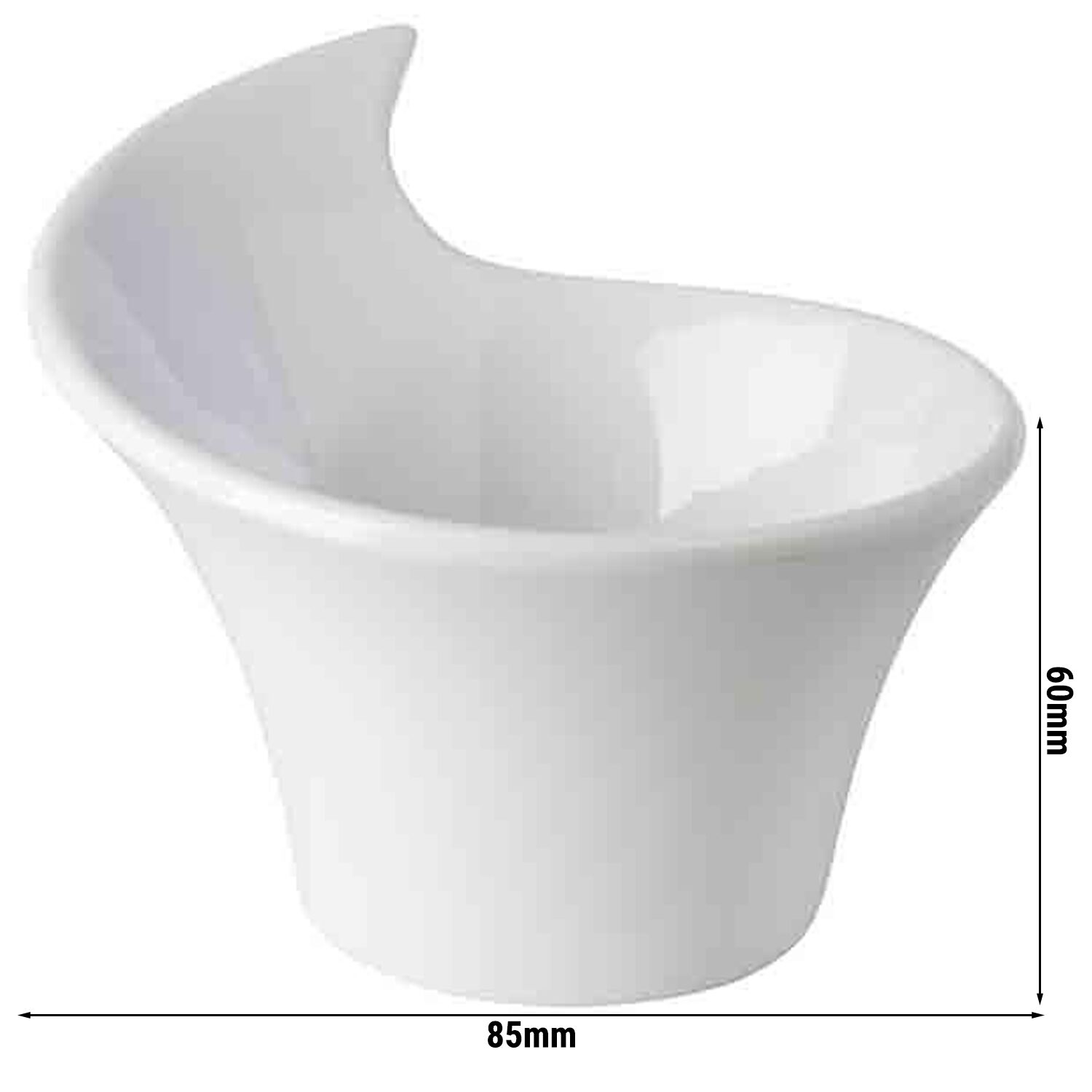 (24 pièces) Bol - MINI - Mélamine - 70 ml - 85 x 70 mm - Blanc