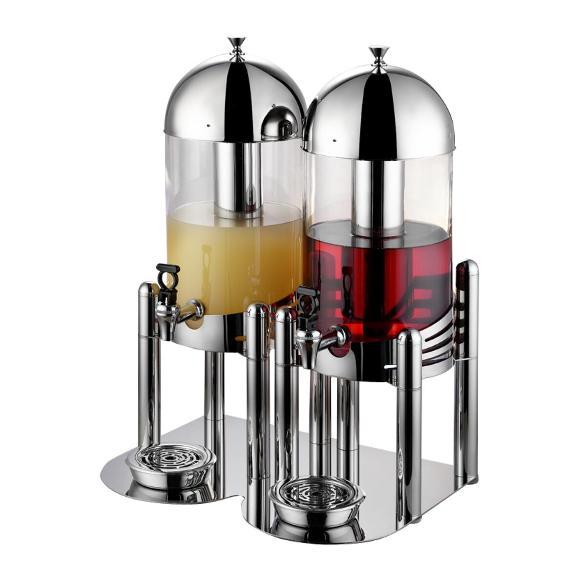 Juice Dispenser - 2x polycarbonate tanks with tap - 2x 6 Litres - Stainless steel