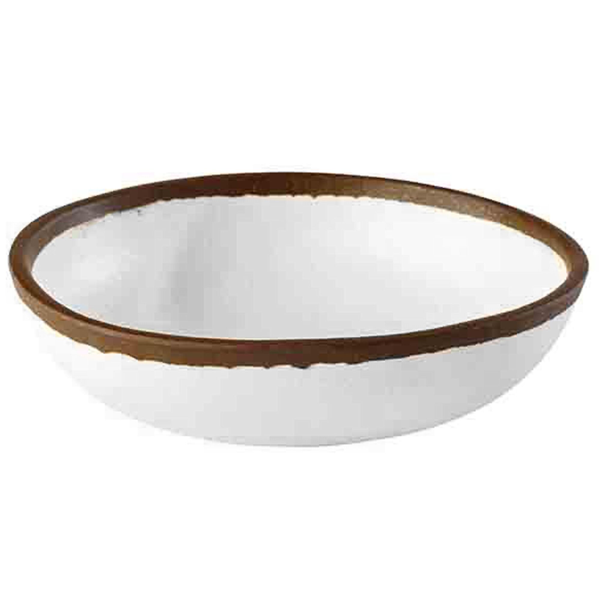 (6 pcs) Coupe - CROCKER - Mélamine - 0,5L - Ø 165mm - Profondeur : 40mm - Blanc/Brun