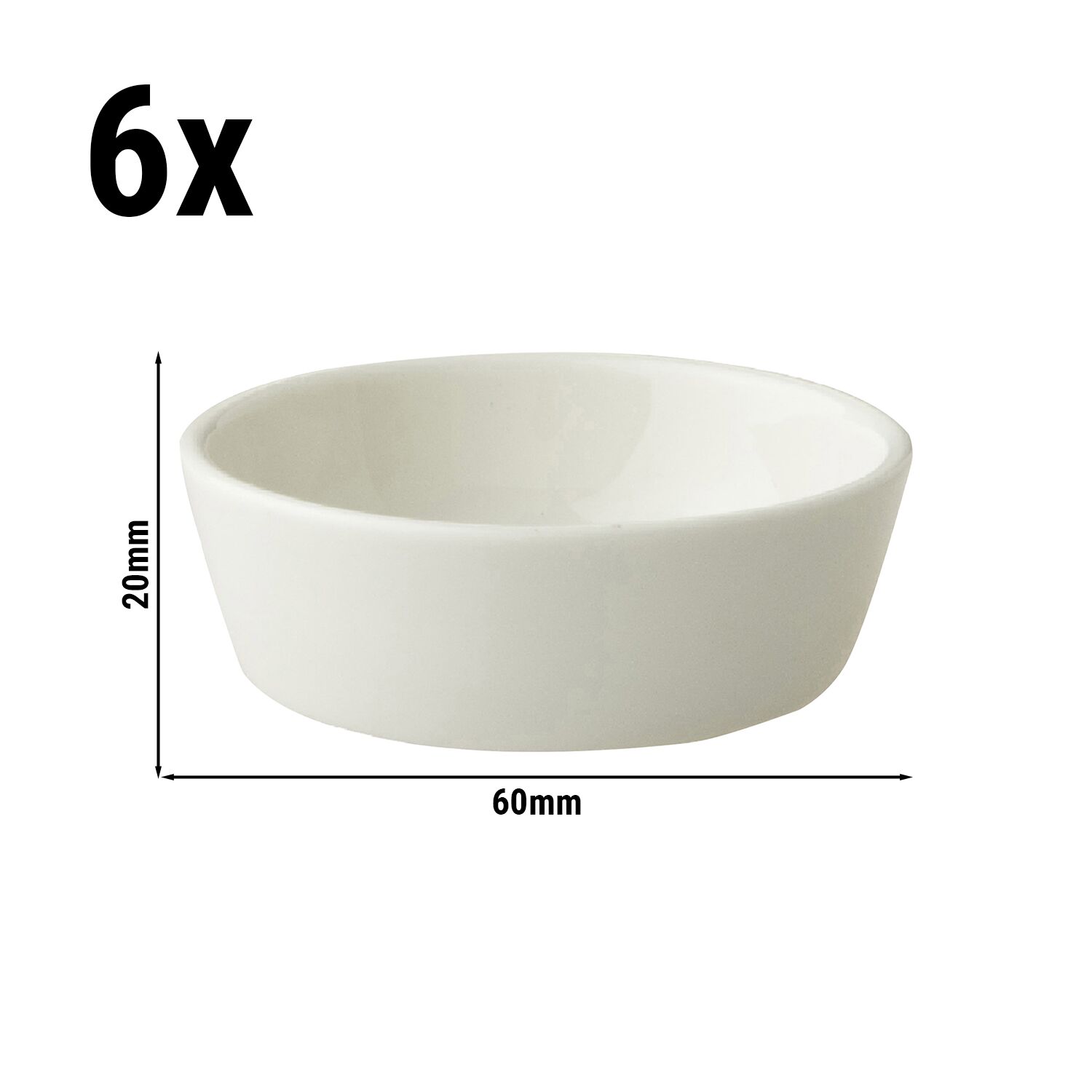 (6 pcs) Coupe - LUX - Porcelaine - Ø 60mm - Ivoire