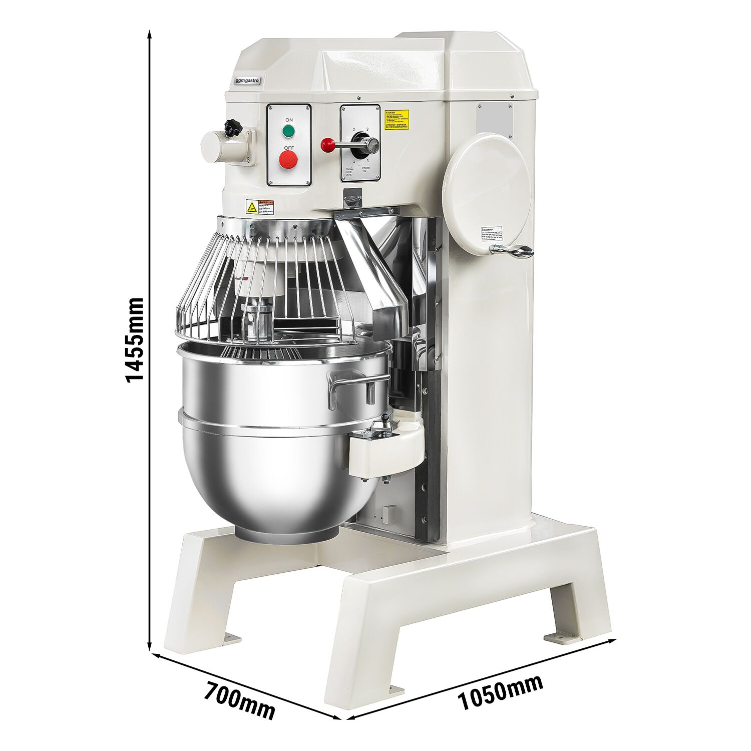 Batteur-mélangeur planétaire professionnel - 60L - 3kW - incl. 3 outils