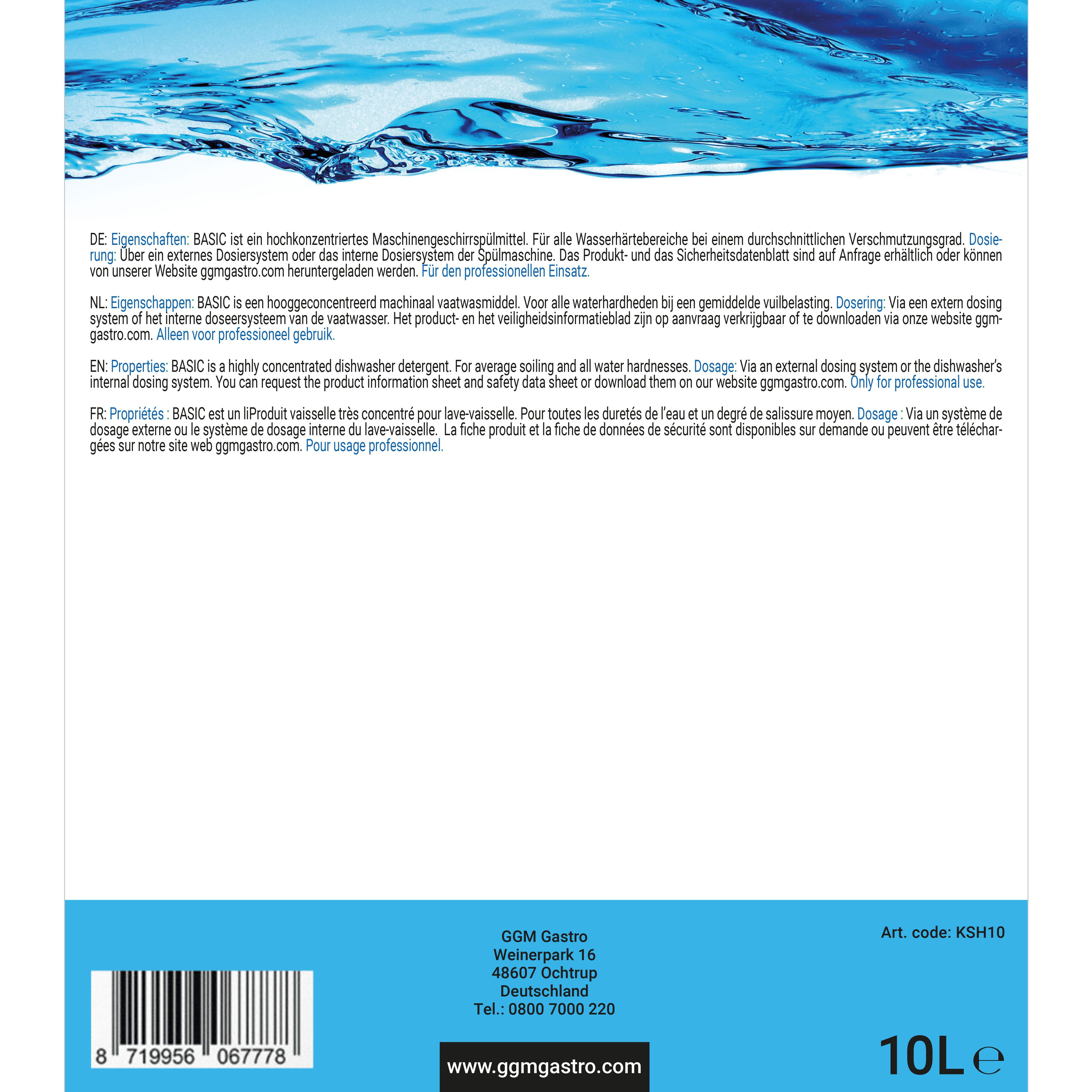 (4 pcs) Dishwasher Rinse Aid Concentrate ECO - for rapid drying & streak‑free results - ea 10L - Eco-friendly & chlorine-free
