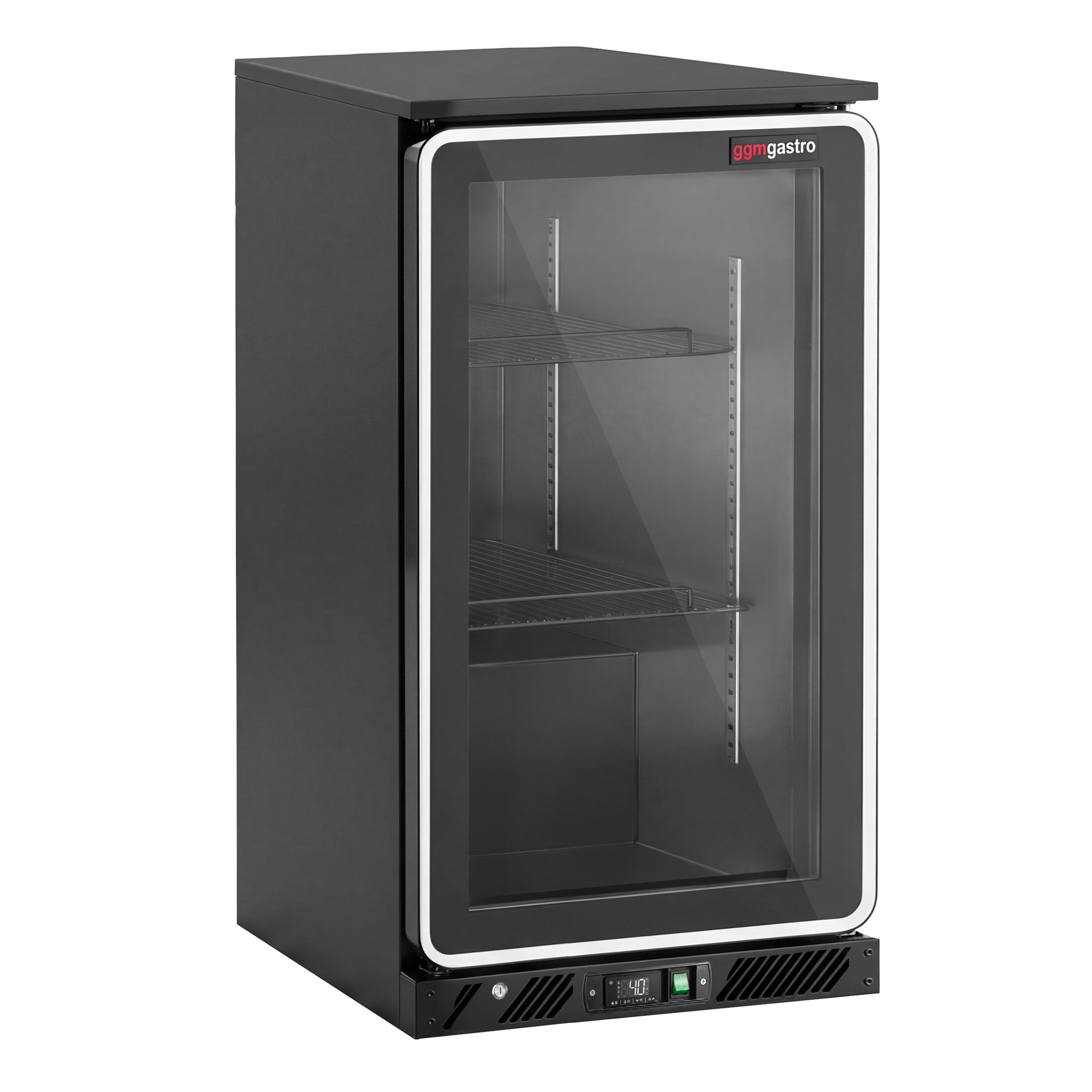 Bar fridge – 600mm – 130 litres – with 1 LED glass hinged door