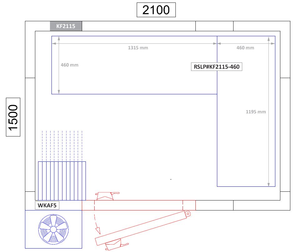 Kit rayonnage en aluminium - En angle (L) - Profondeur:460mm - Capacité de charge:600kg