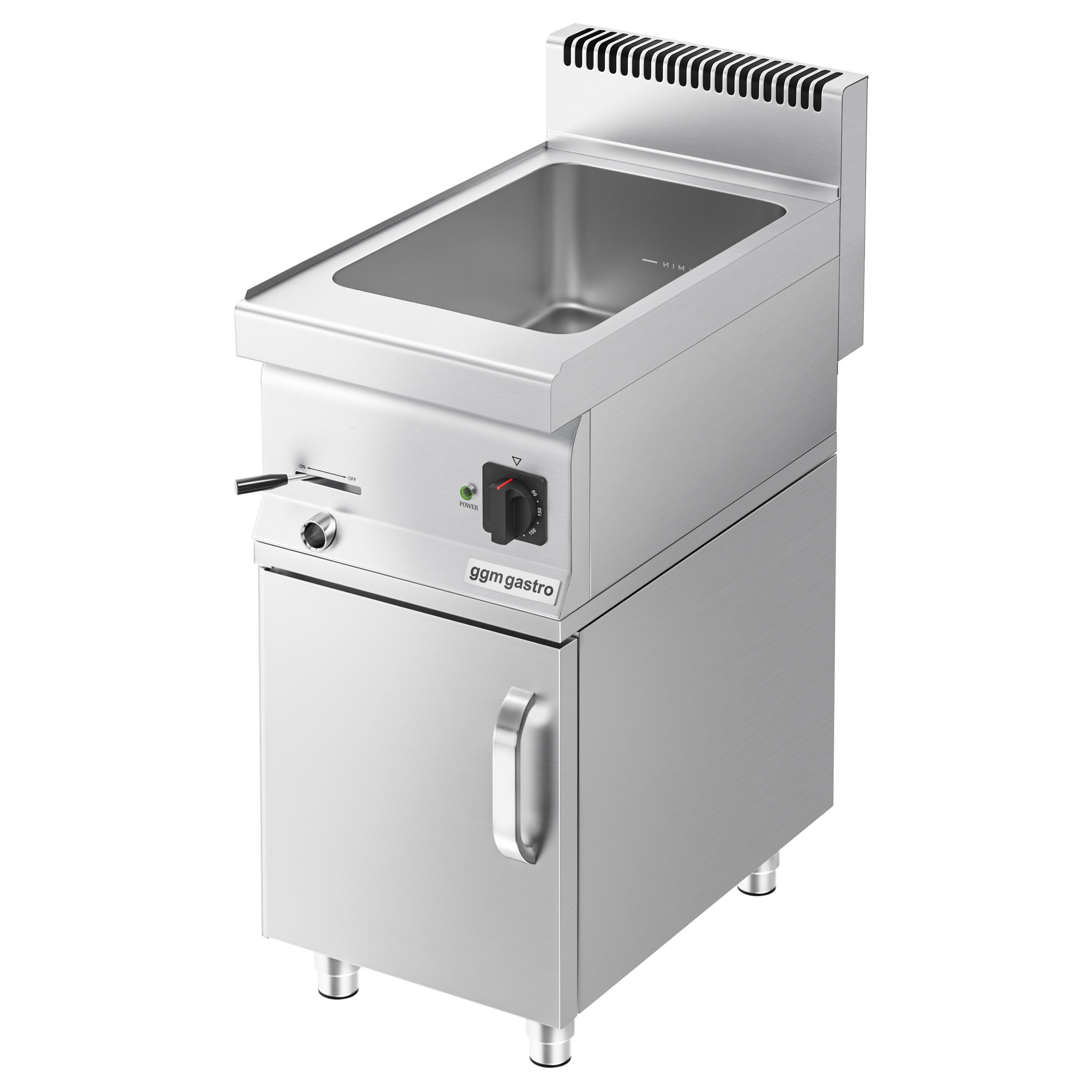 Bain-marie électrique – 1,2 kW – 1 × GN 1/1 ou 2 × GN 1/2 – avec soubassement incluant 1 porte