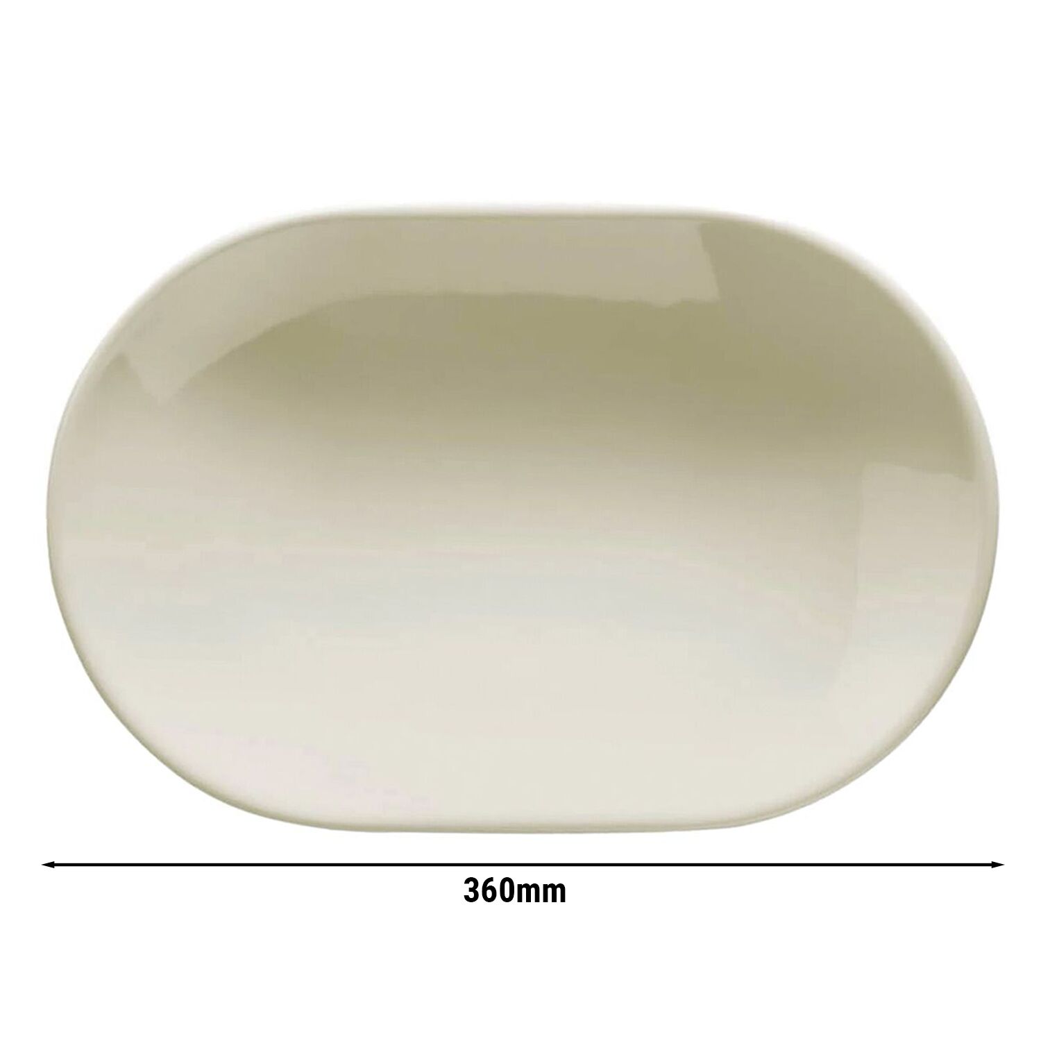 (24 pièces) TEOS - Plat / Assiette à Döner - Ovale - Longueur : 360 mm - Crème