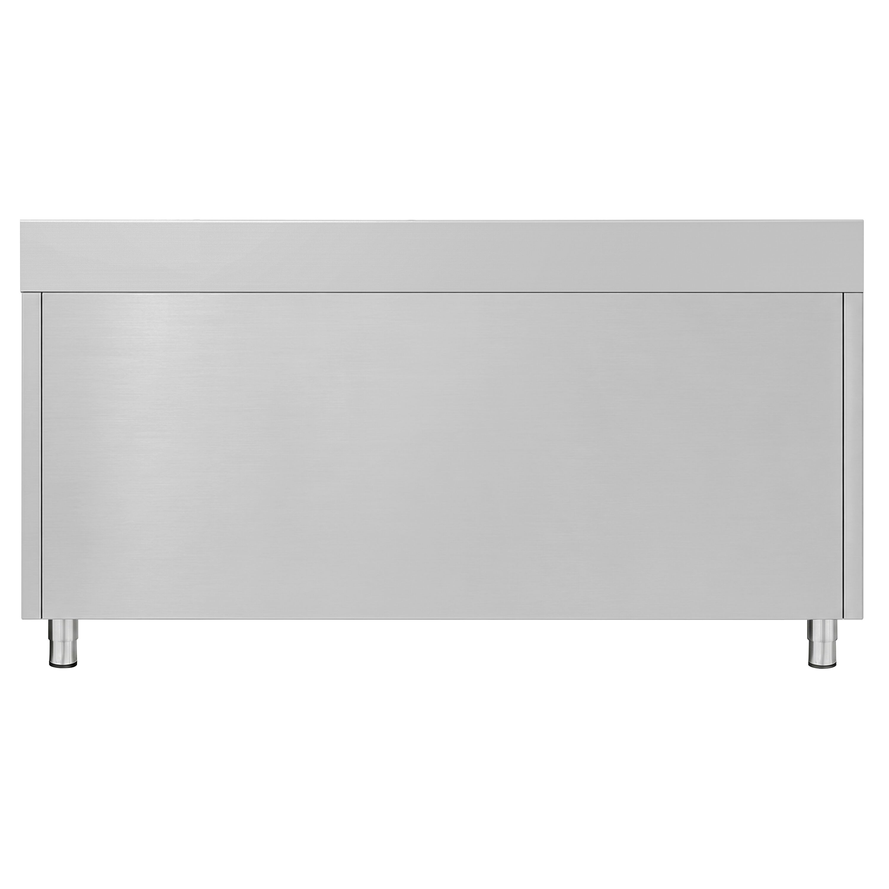 Armoire de travail en acier inoxydable ECO - 1600 x 600 mm - avec rebord - avec 3 tiroirs et une porte coulissante