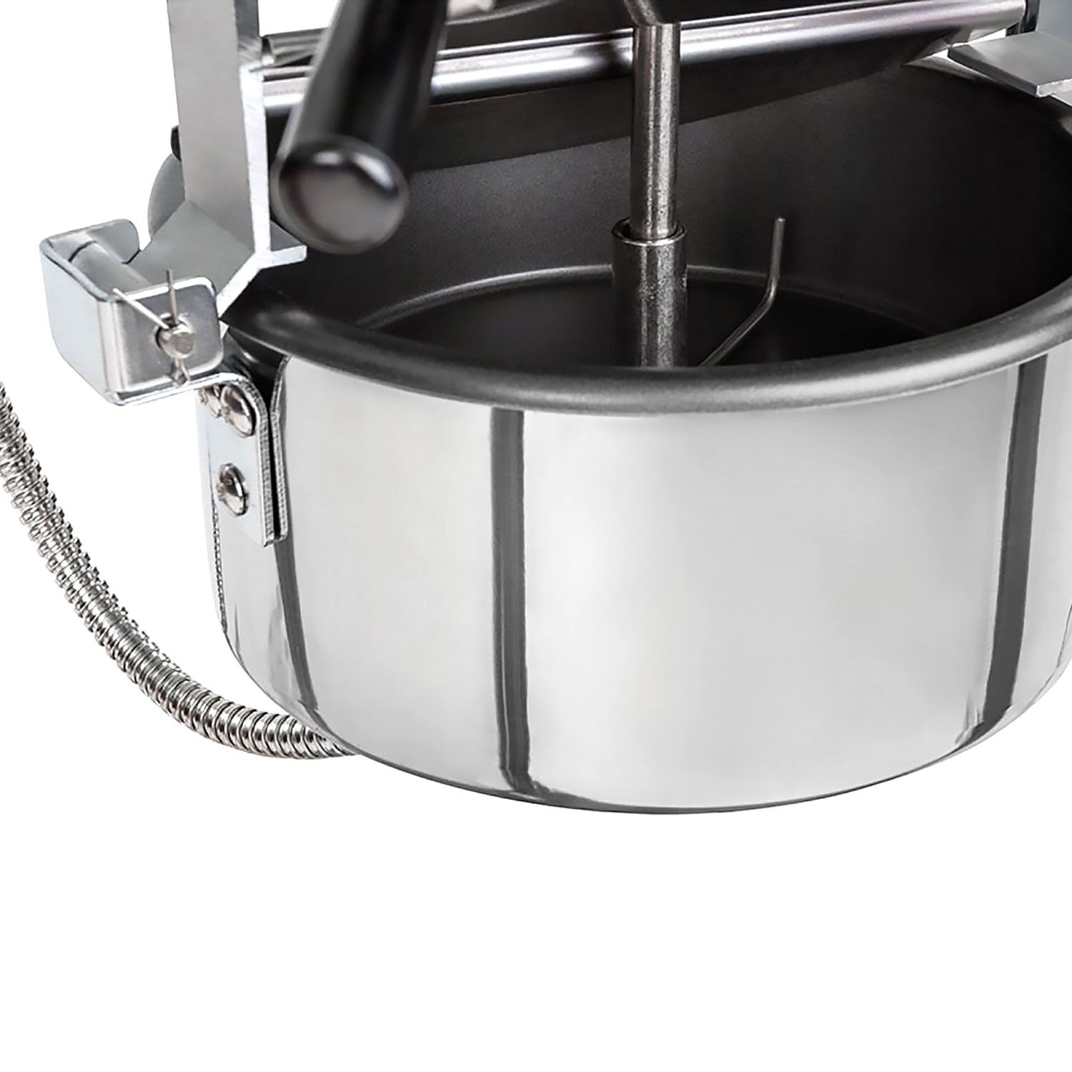Machine à pop-corn professionnelle - 1,70kW - 5kg/h - avec 1 marmite(s) + 3 étagères chauffantes - Noir