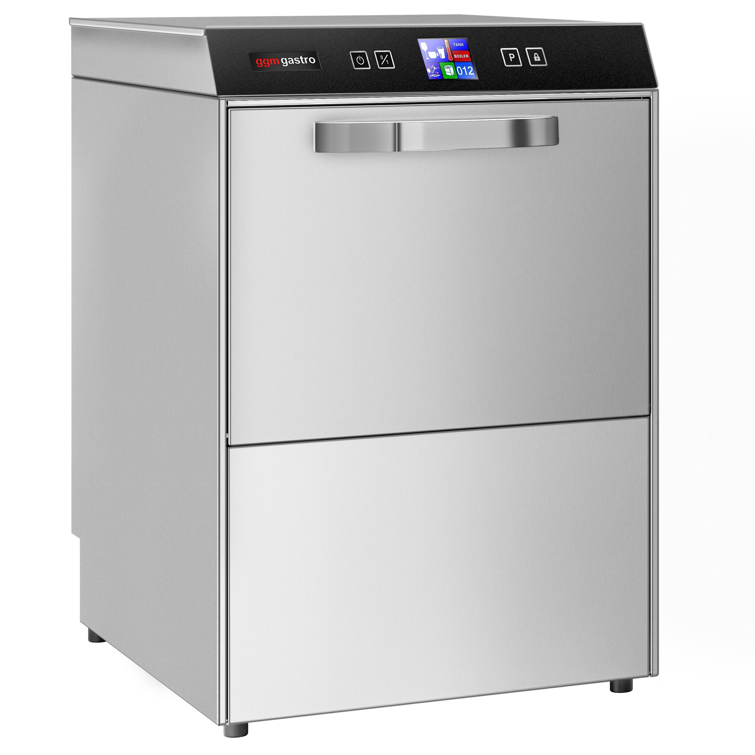 Double-skinned Commercial Dishwasher - Digital Controls - 3.55kW - with Drain, Rinse Aid & Detergent Pumps