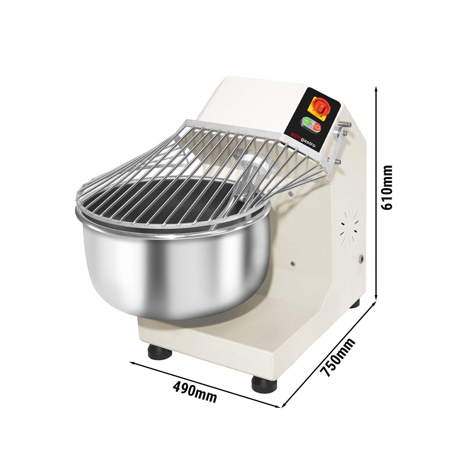 Pétrin à Pâte / Pétrin à spirale - 30 Litres / 15 kg - avec Cuve Fixe - 230 V
