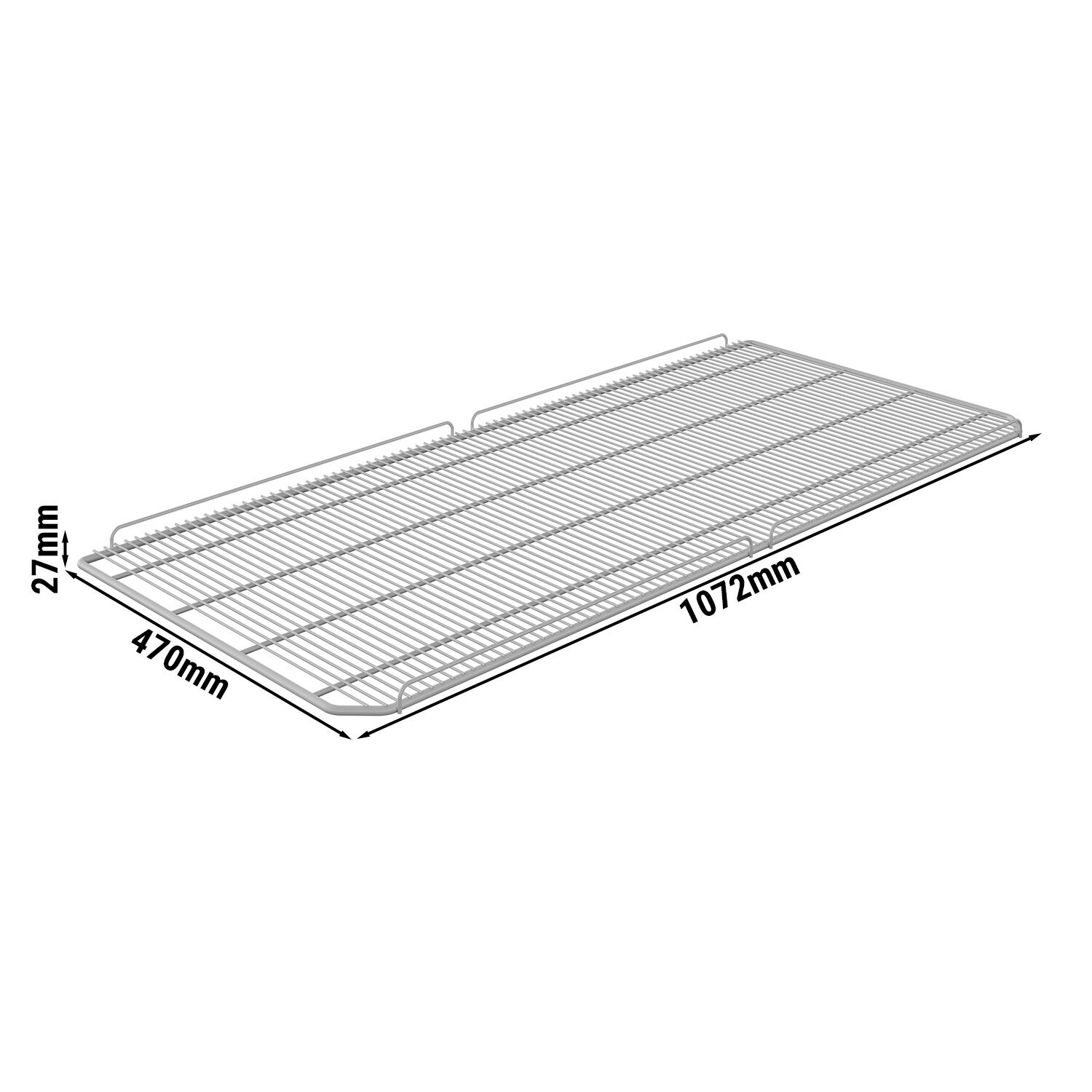 Wire shelf - Plastic-coated - 1072x470mm - Light grey - for GK1200UG