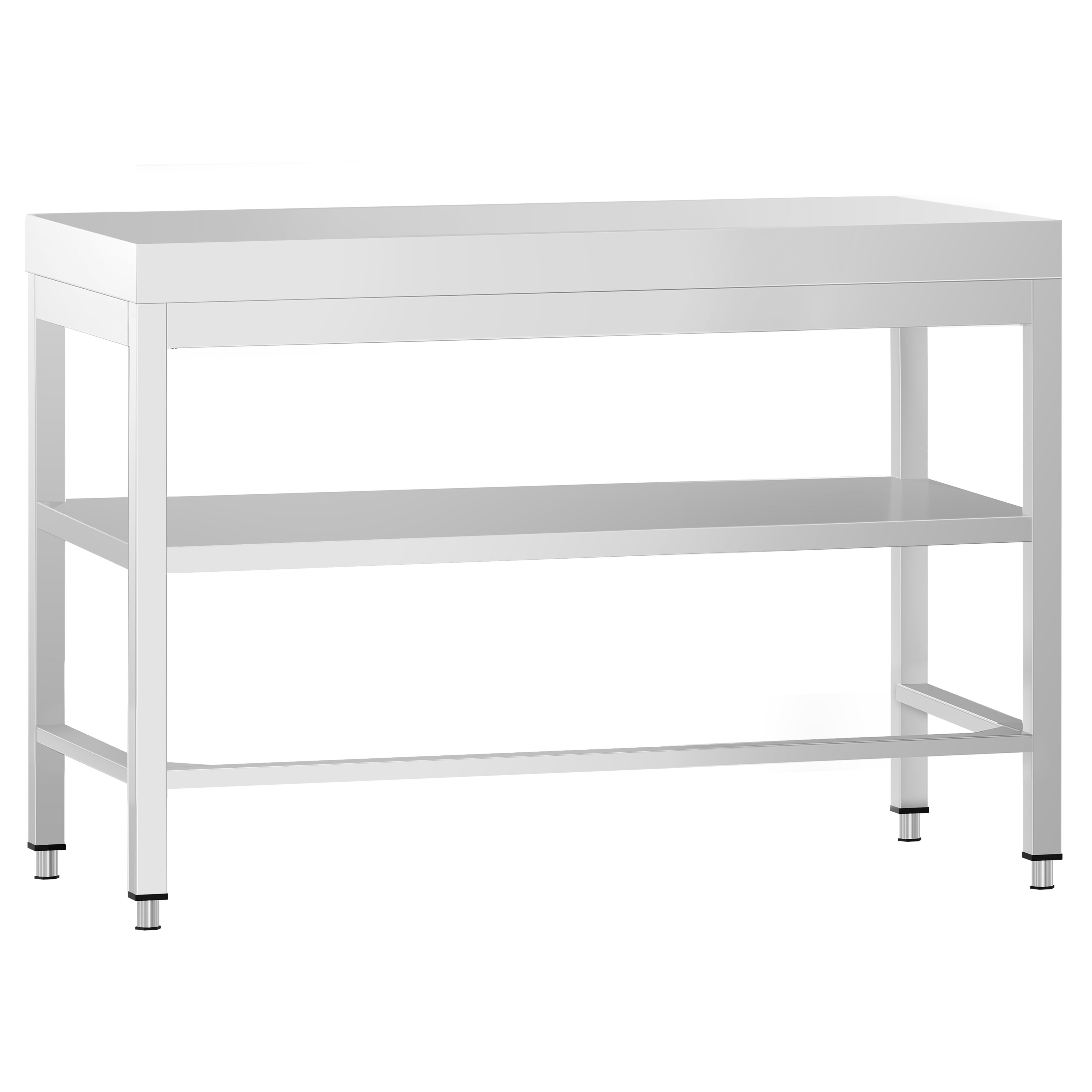 Table de travail inox PREMIUM - 1000 x 600 mm - avec tablette inférieure & Renforts