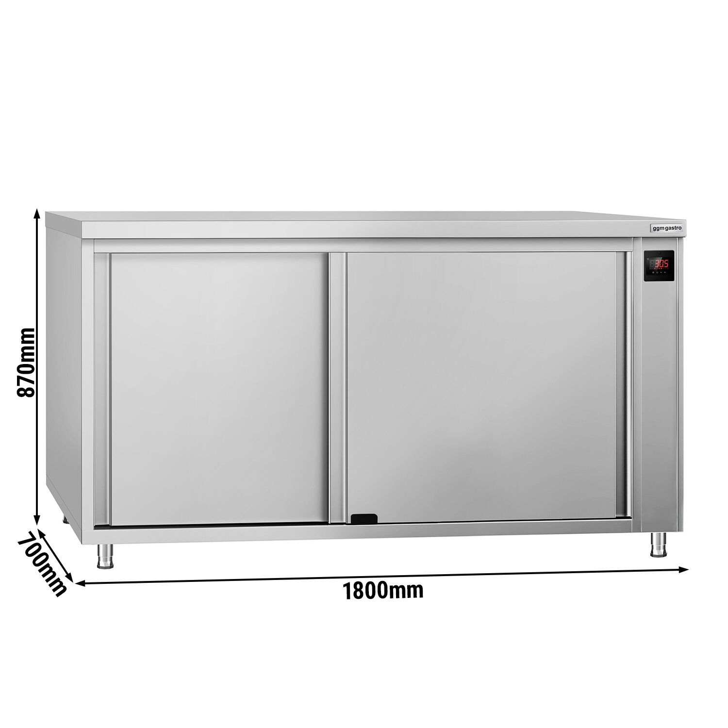 Armoire chauffante professionnelle - 2kW - 1 étagères - 1800x700x870mm