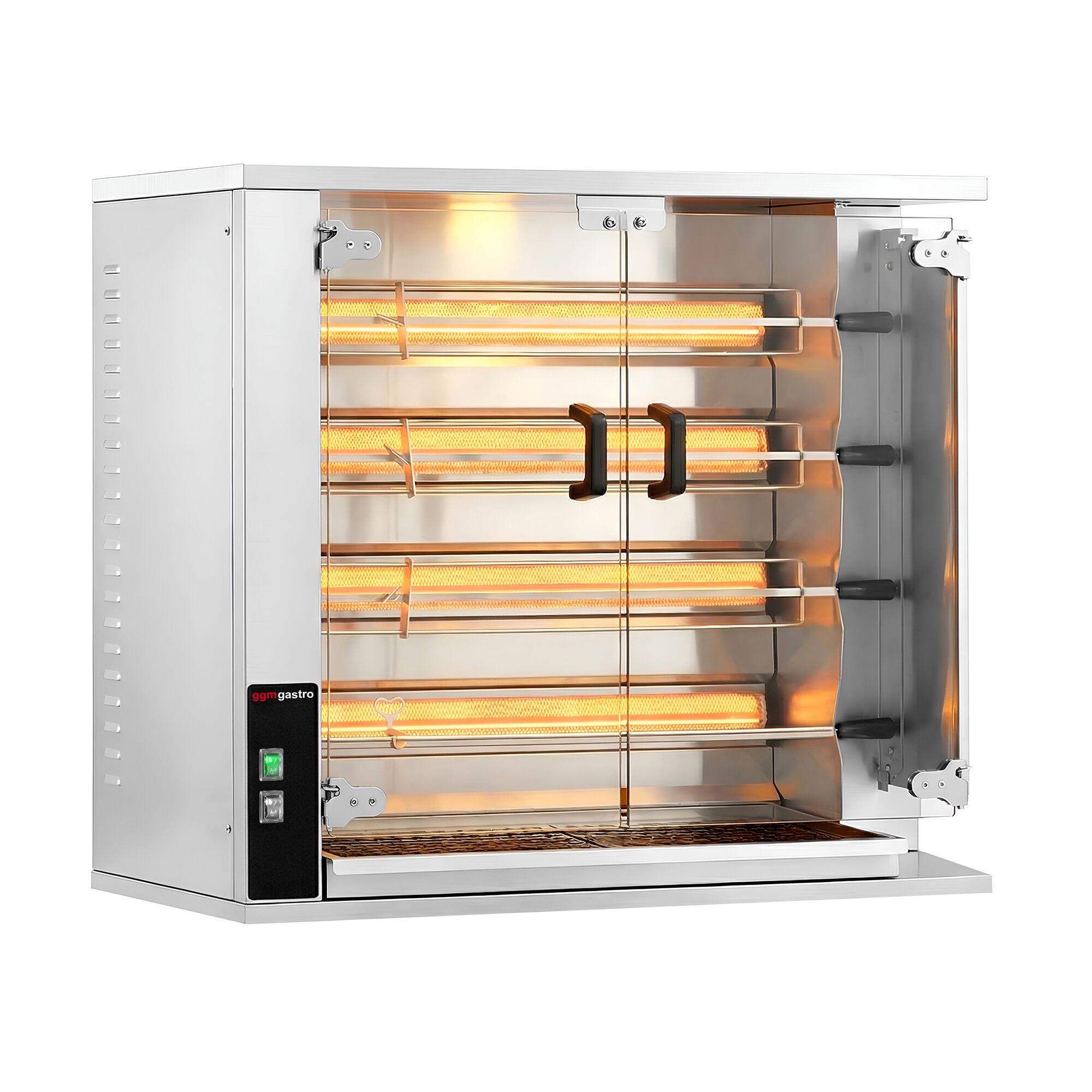 Gaz Rôtissoire à poulets Verticale - avec 4 broches pour jusqu’à 20 poulets - 18,8kW