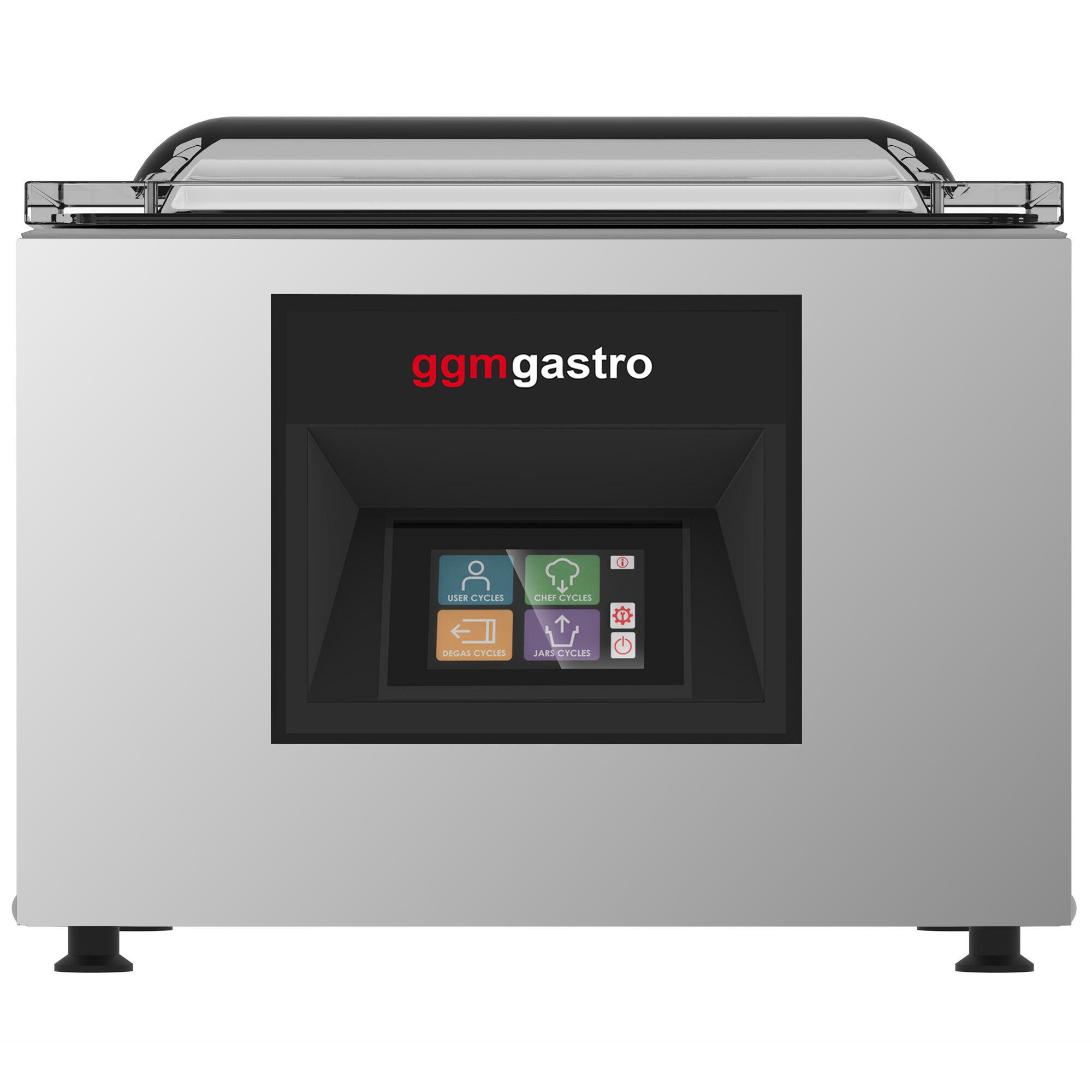 Machine sous vide à cloche – 20 m³/h – 1,2 kW – écran tactile – avec injection de gaz