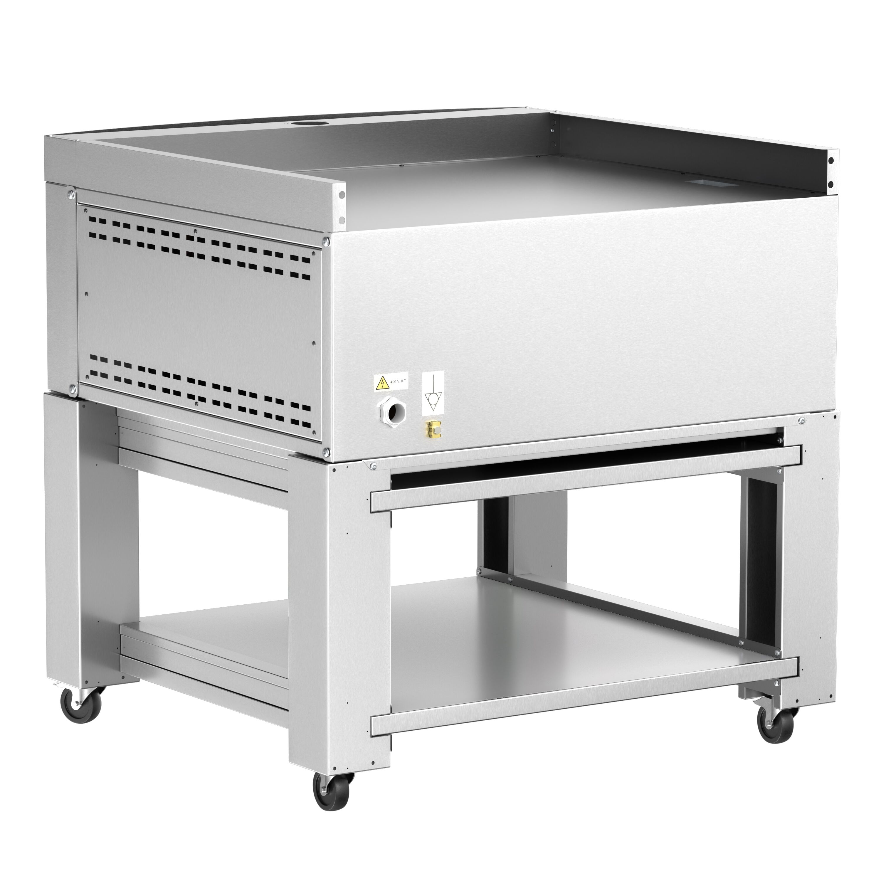 Elektryczny Piec do pizzy - 4 x Ø34cm - Panel dotykowy - z okapem i ramą nośną