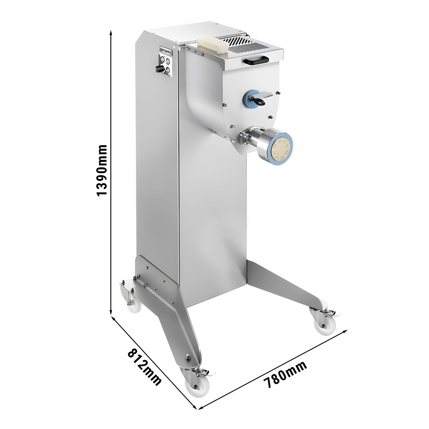 Commercial Electric Pasta Machine (Extruder) - with integrated mixer - 20kg/h - 2250W - Ø110mm die