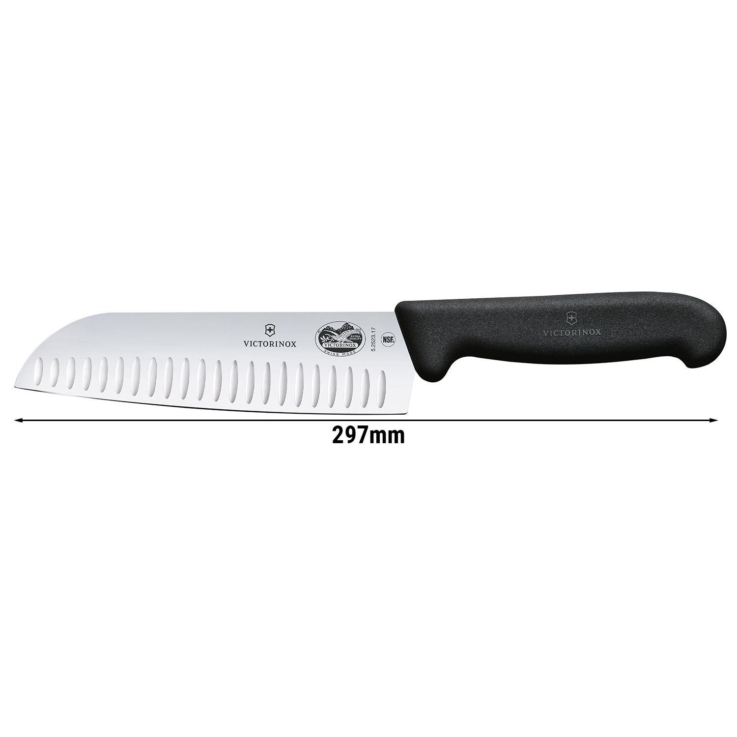 VICTORINOX | FIBROX - Santoku avec lame alvéolée - Lame: 170 mm